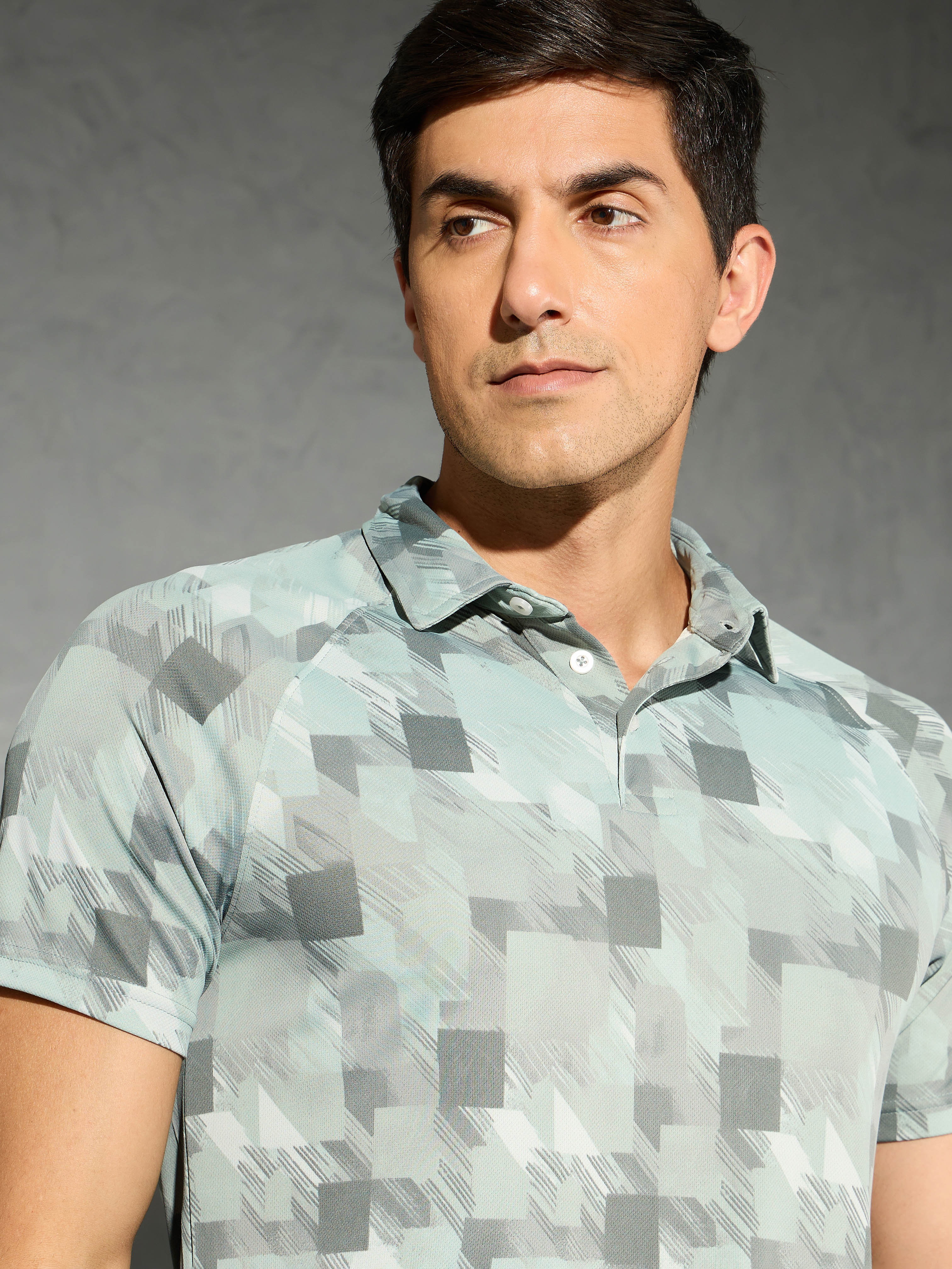 Men Printed Slim Fit Polo T-shirt with TECHNOCOOL+ - Image 6