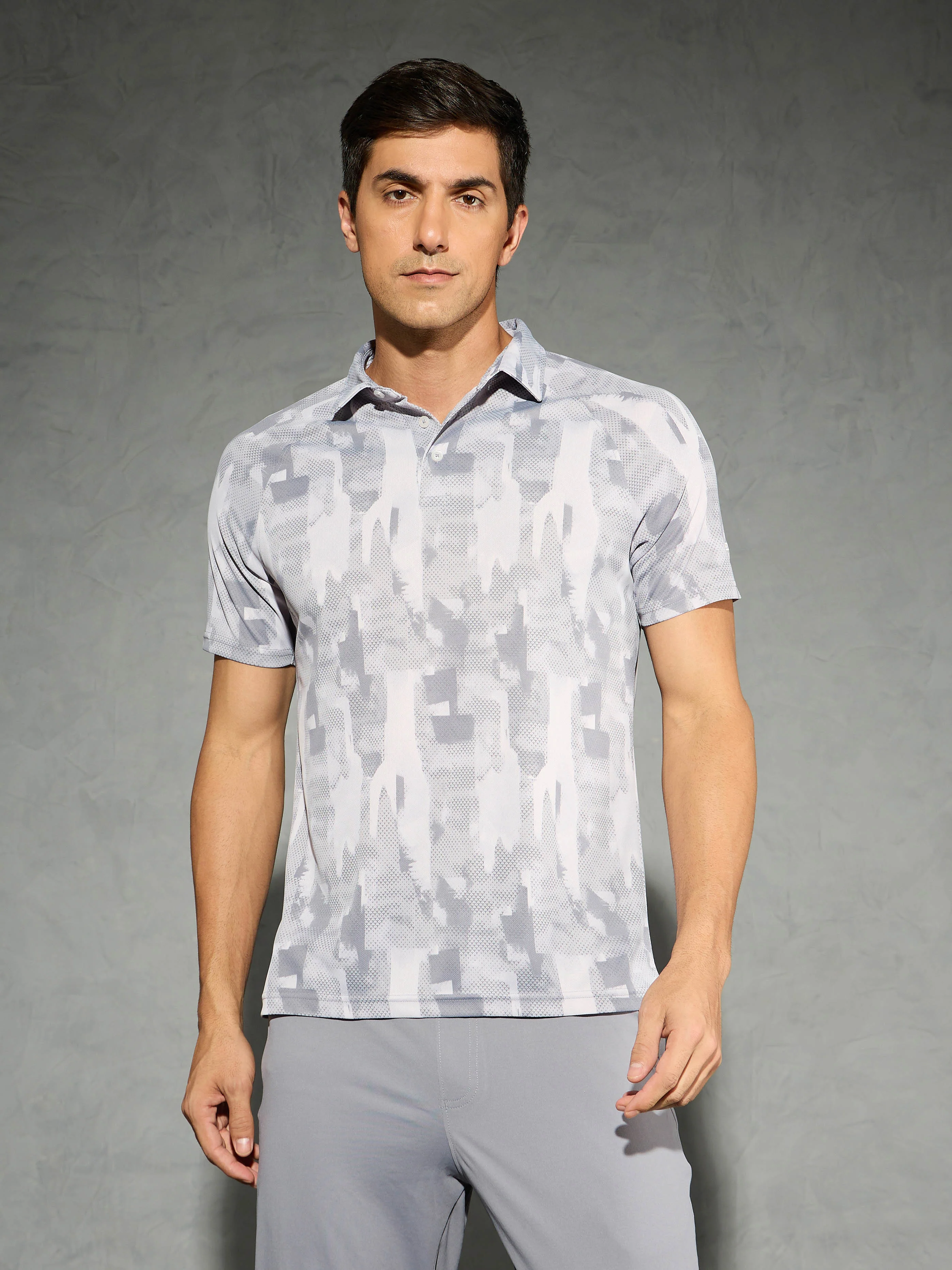Men Printed Slim Fit Polo T-shirt with TECHNOCOOL+ - Image 2