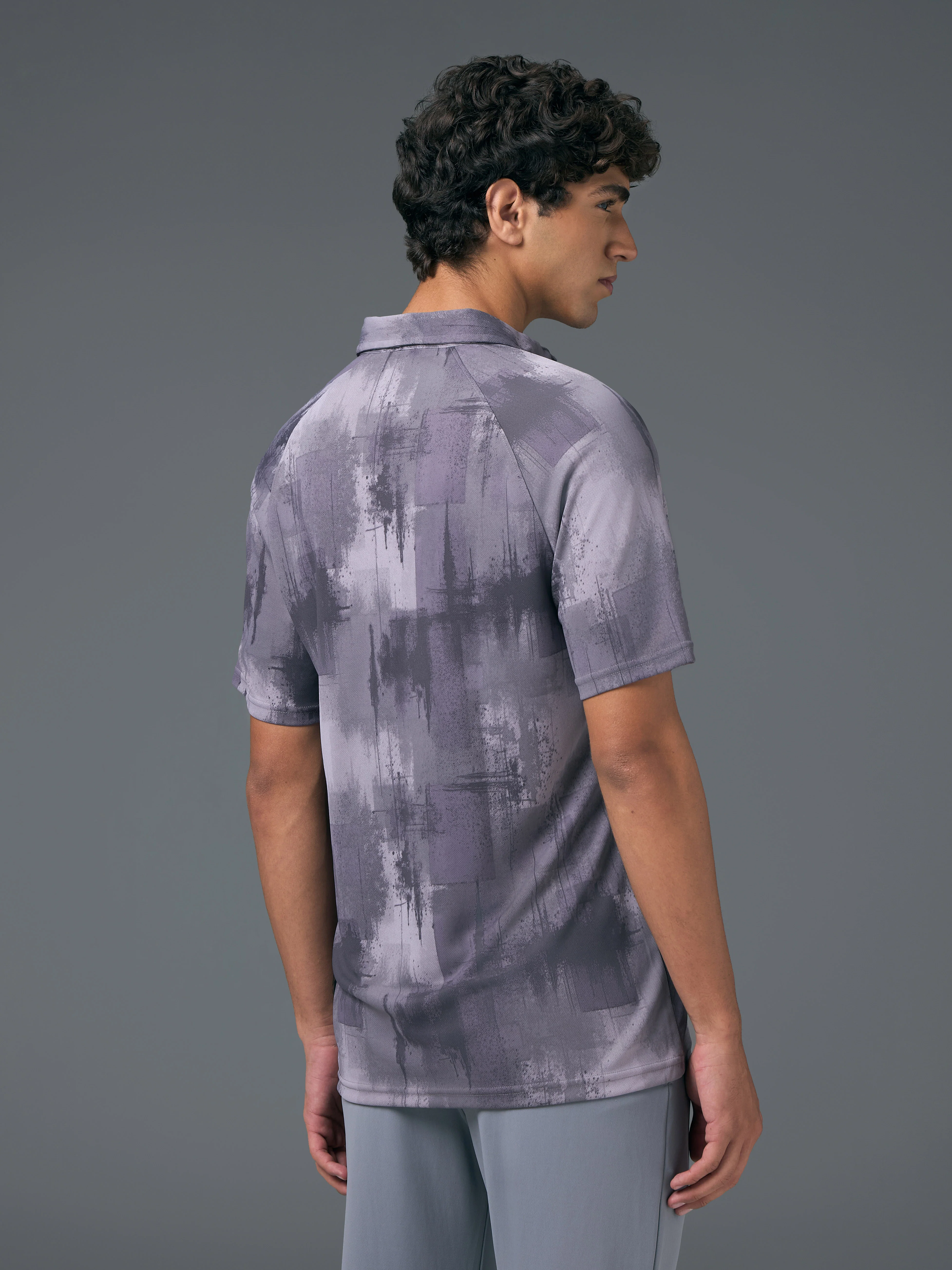 Men Printed Slim Fit Polo T-shirt with TECHNOCOOL+ - Image 3