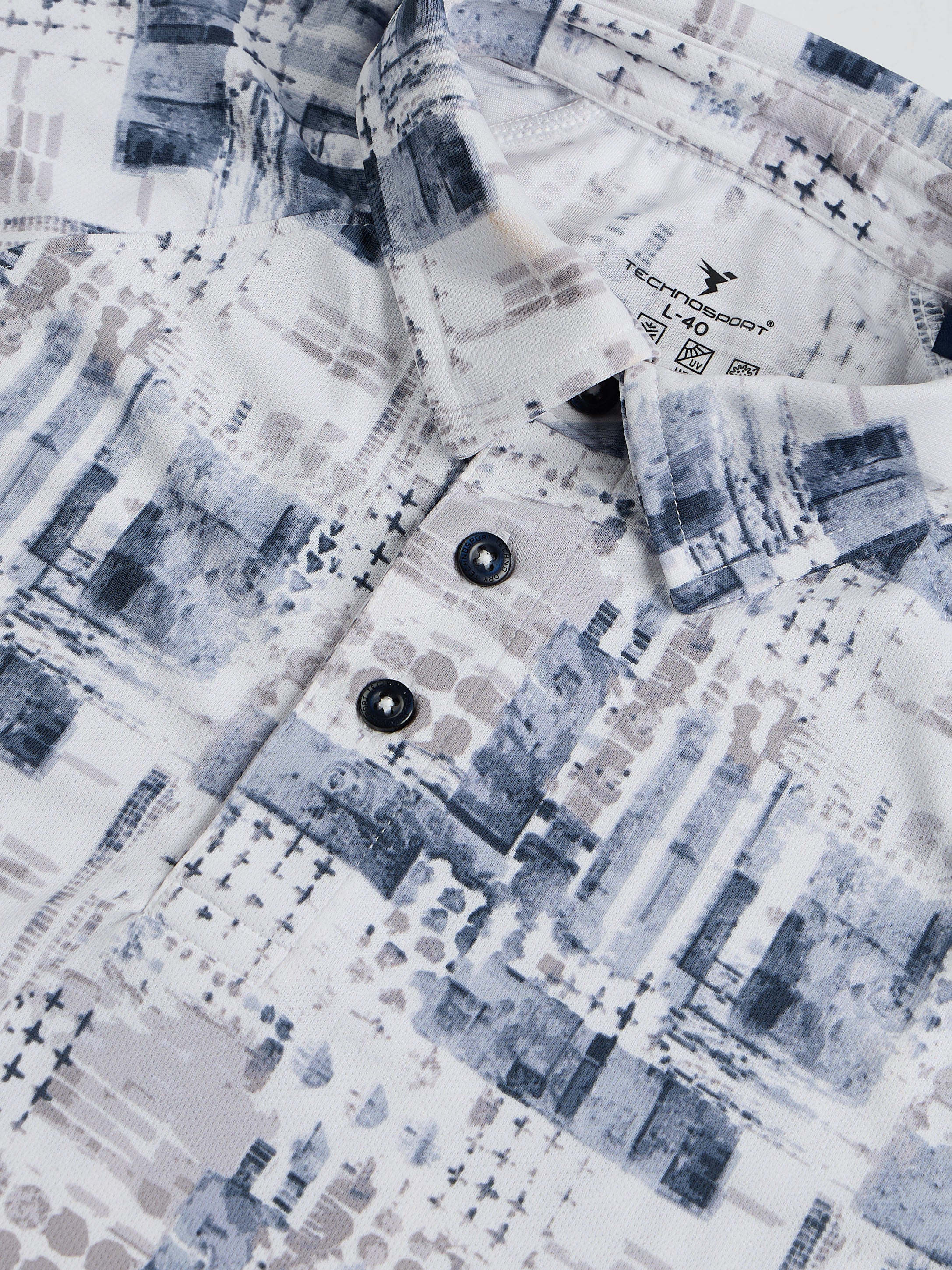 Men Printed Slim Fit Polo T-shirt with TECHNOCOOL+ - Image 7