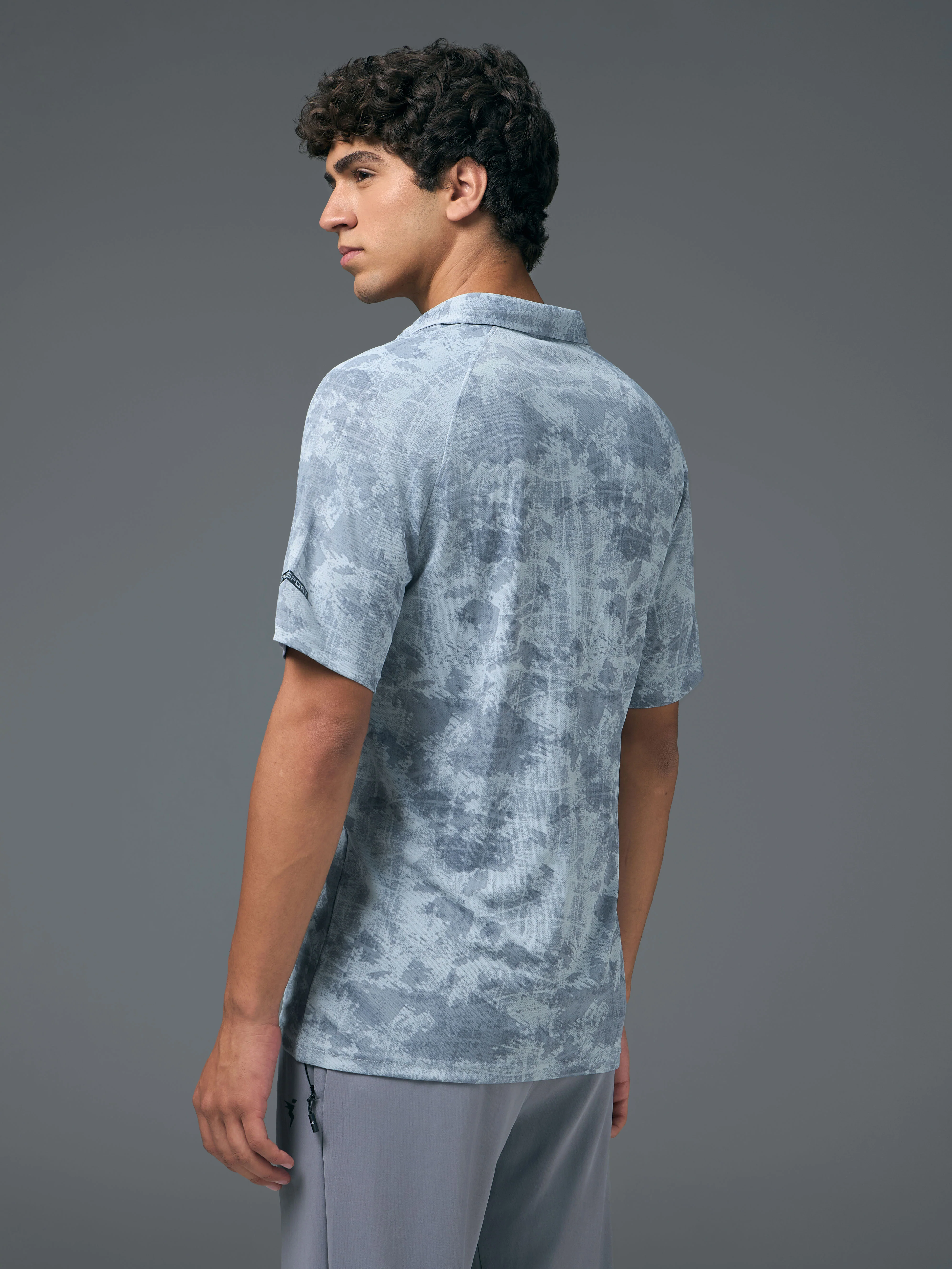 Men Printed Slim Fit Polo T-shirt with TECHNOCOOL+ - Image 3
