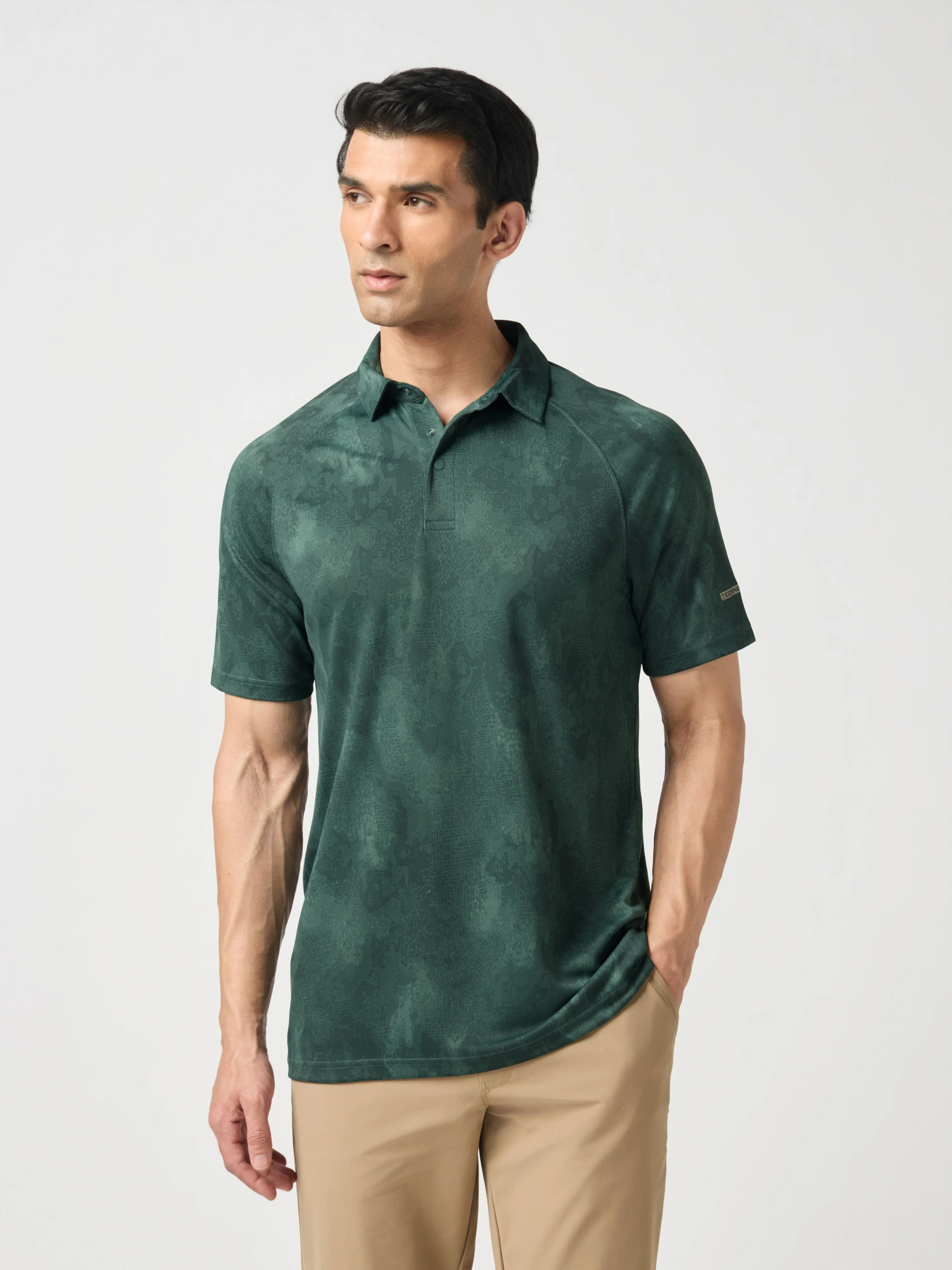 Men Printed Slim Fit Polo T-shirt with TECHNOCOOL+ - Image 2