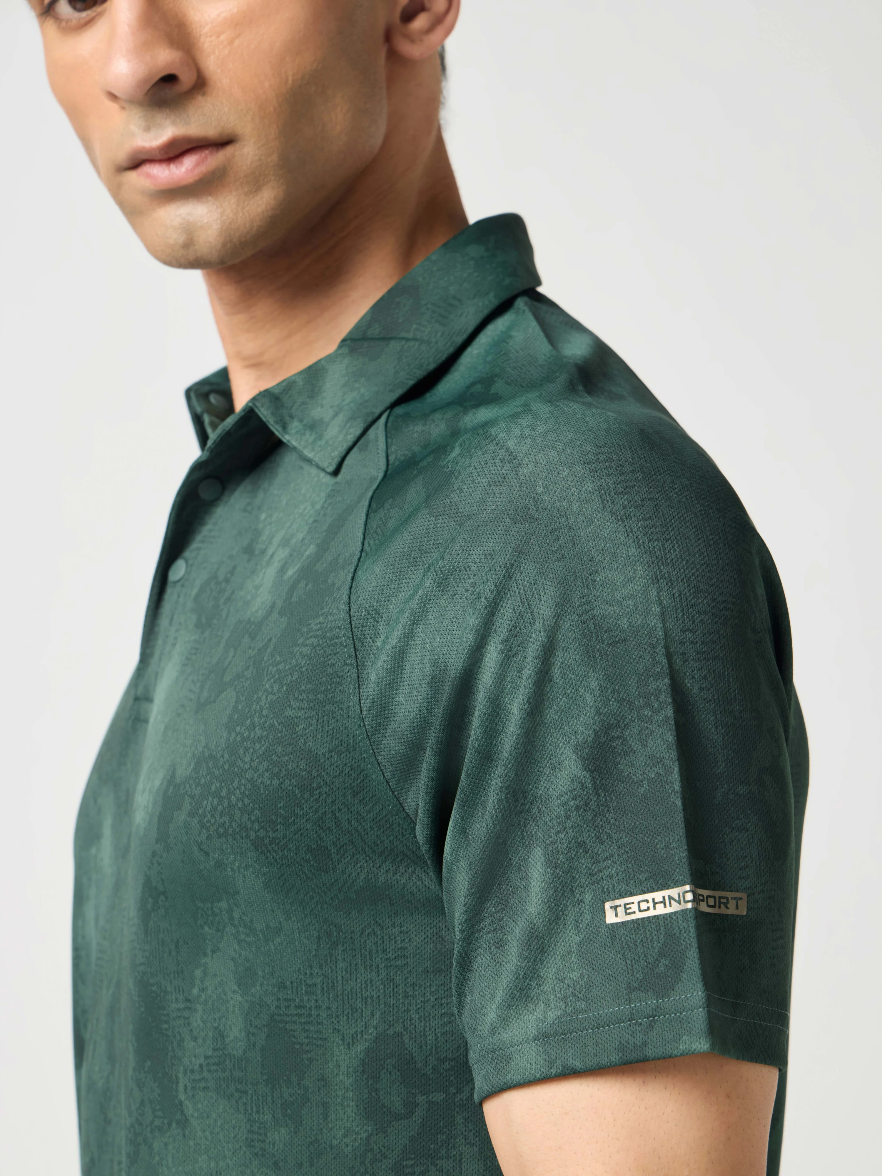 Men Printed Slim Fit Polo T-shirt with TECHNOCOOL+ - Image 6