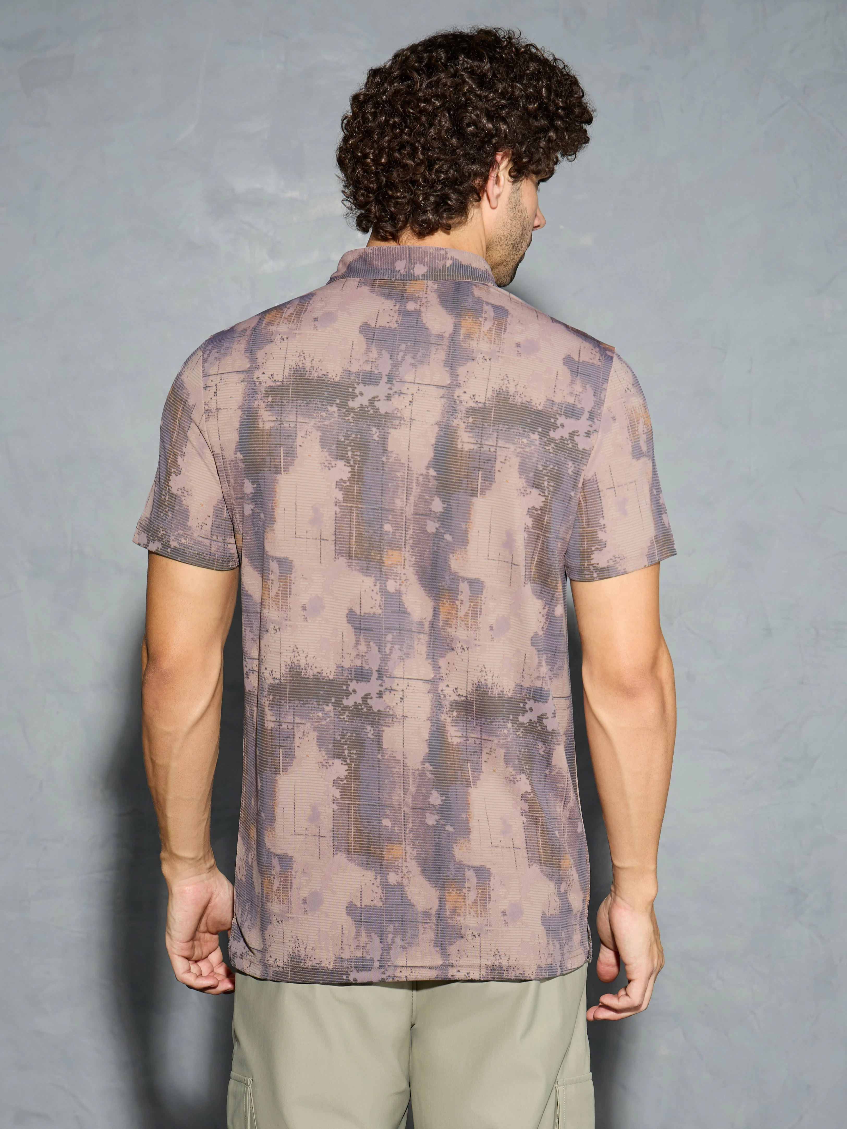 Men Printed Slim Fit Polo T-shirt with TECHNOCOOL+ - Image 2