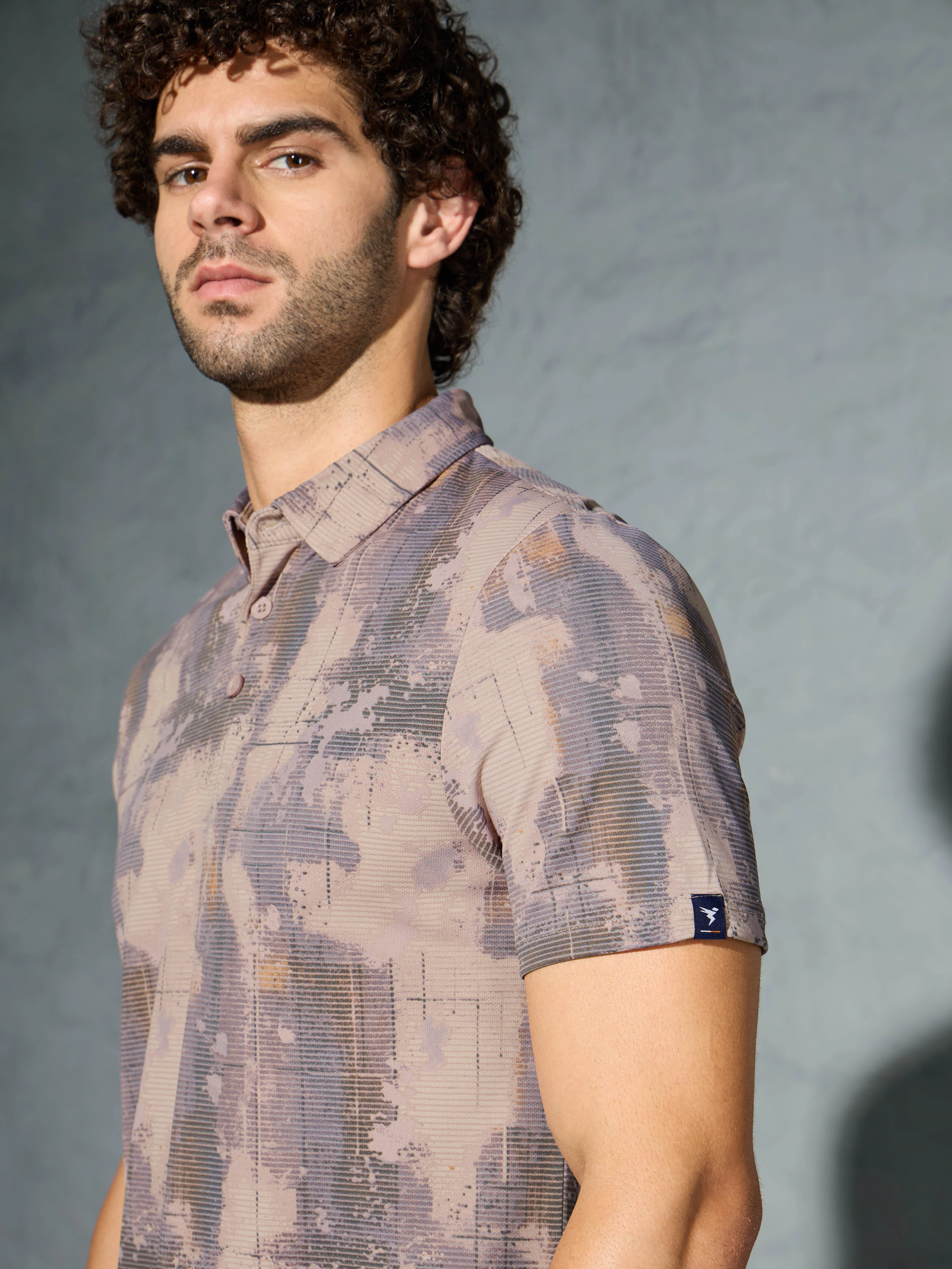 Men Printed Slim Fit Polo T-shirt with TECHNOCOOL+ - Image 6