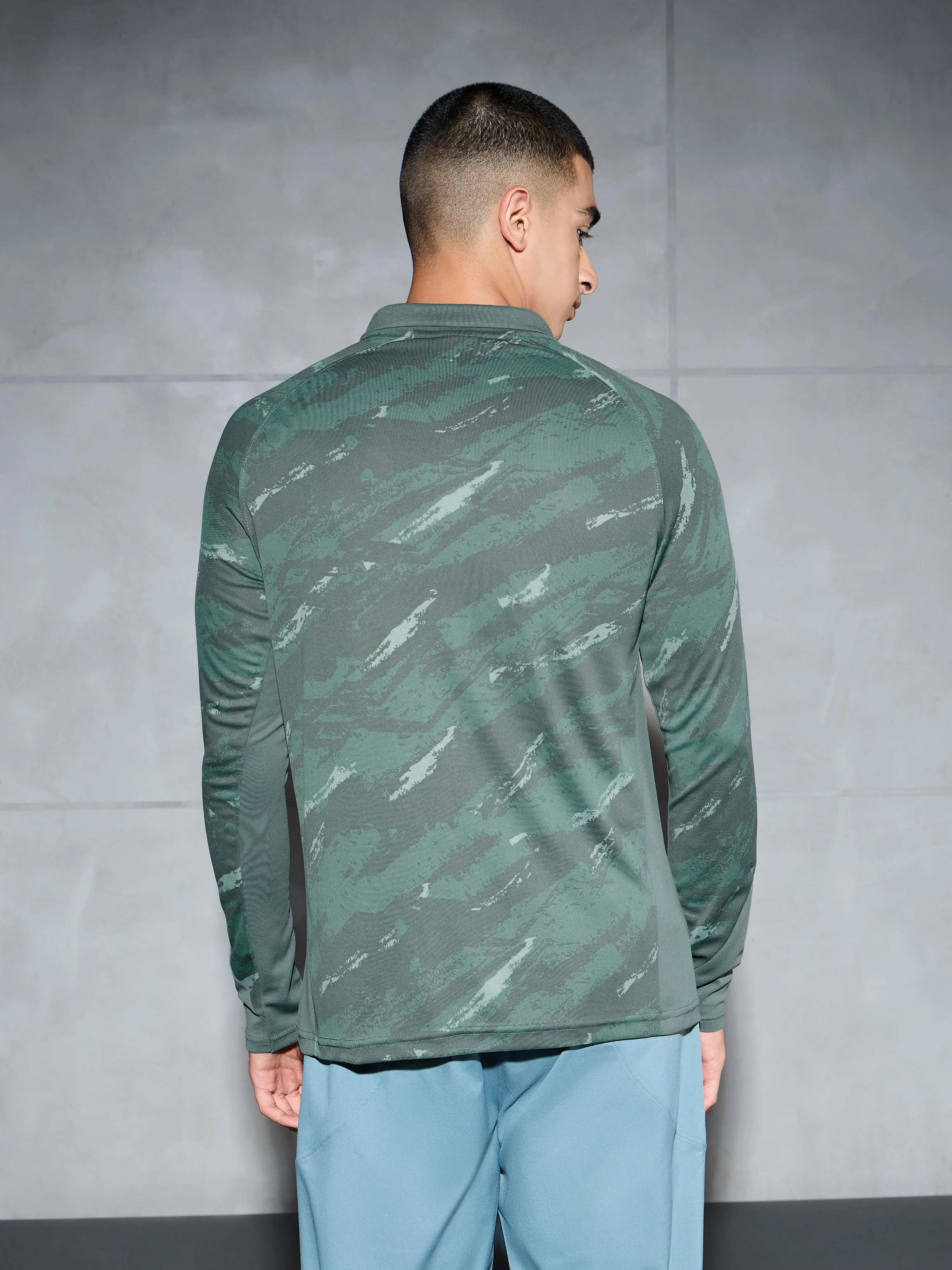 Men Printed Slim Fit Polo Sports T-shirt with TECHNOCOOL+ - Image 3