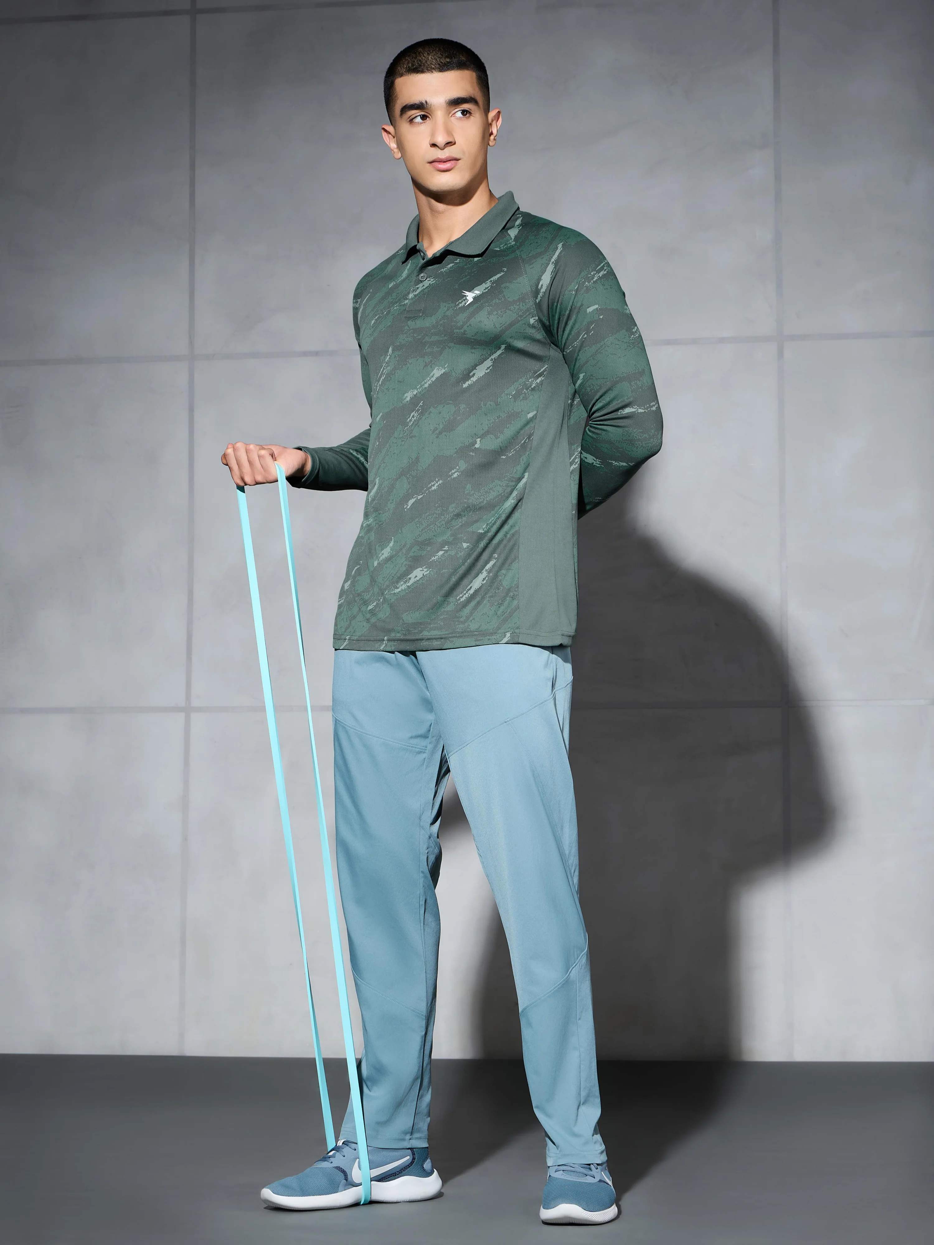 Men Printed Slim Fit Polo Sports T-shirt with TECHNOCOOL+ - Image 5