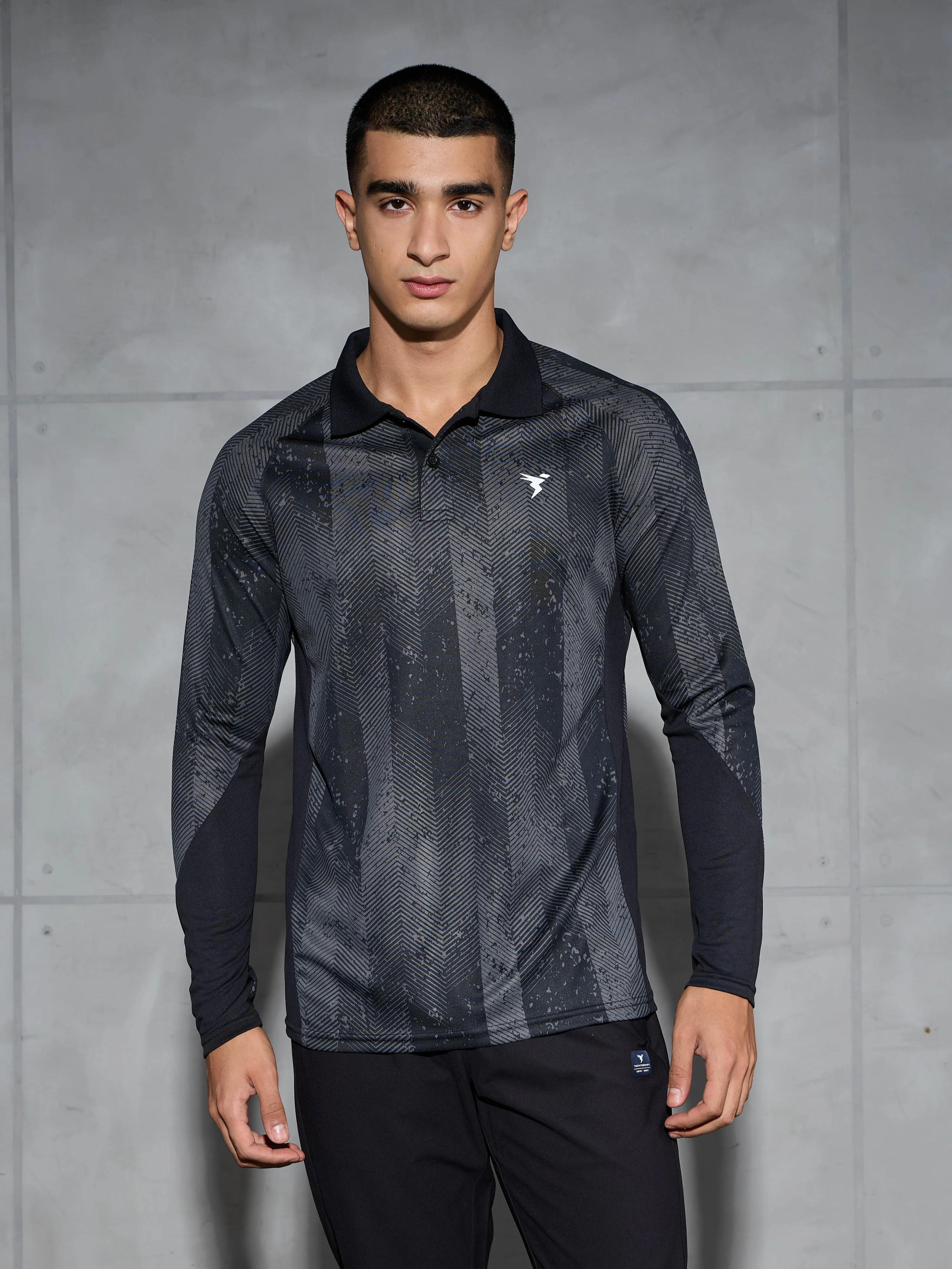 Men Printed Slim Fit Polo Sports T-shirt with TECHNOCOOL+ - Image 2