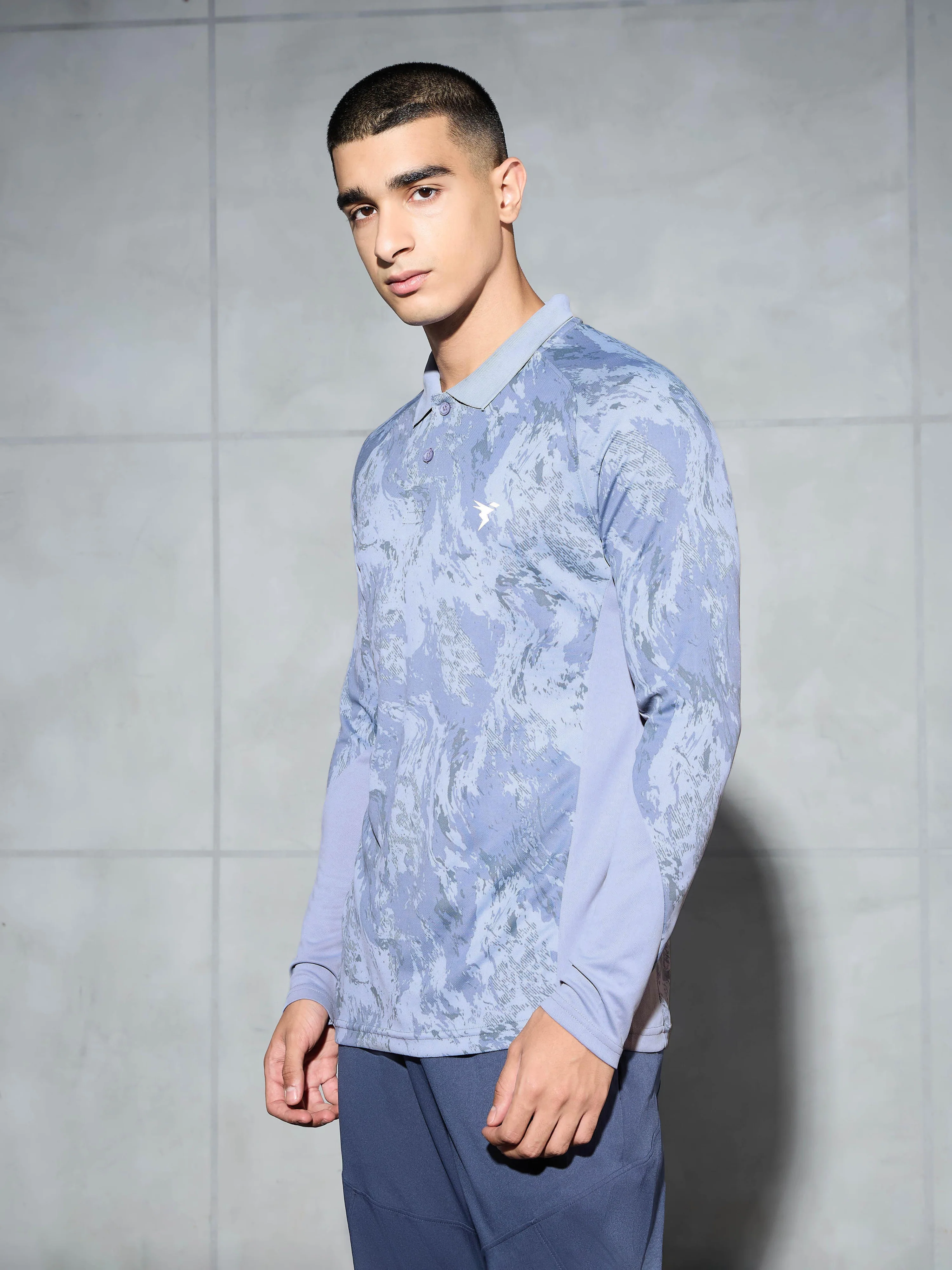 Men Printed Slim Fit Polo Sports T-shirt with TECHNOCOOL+ - Image 4