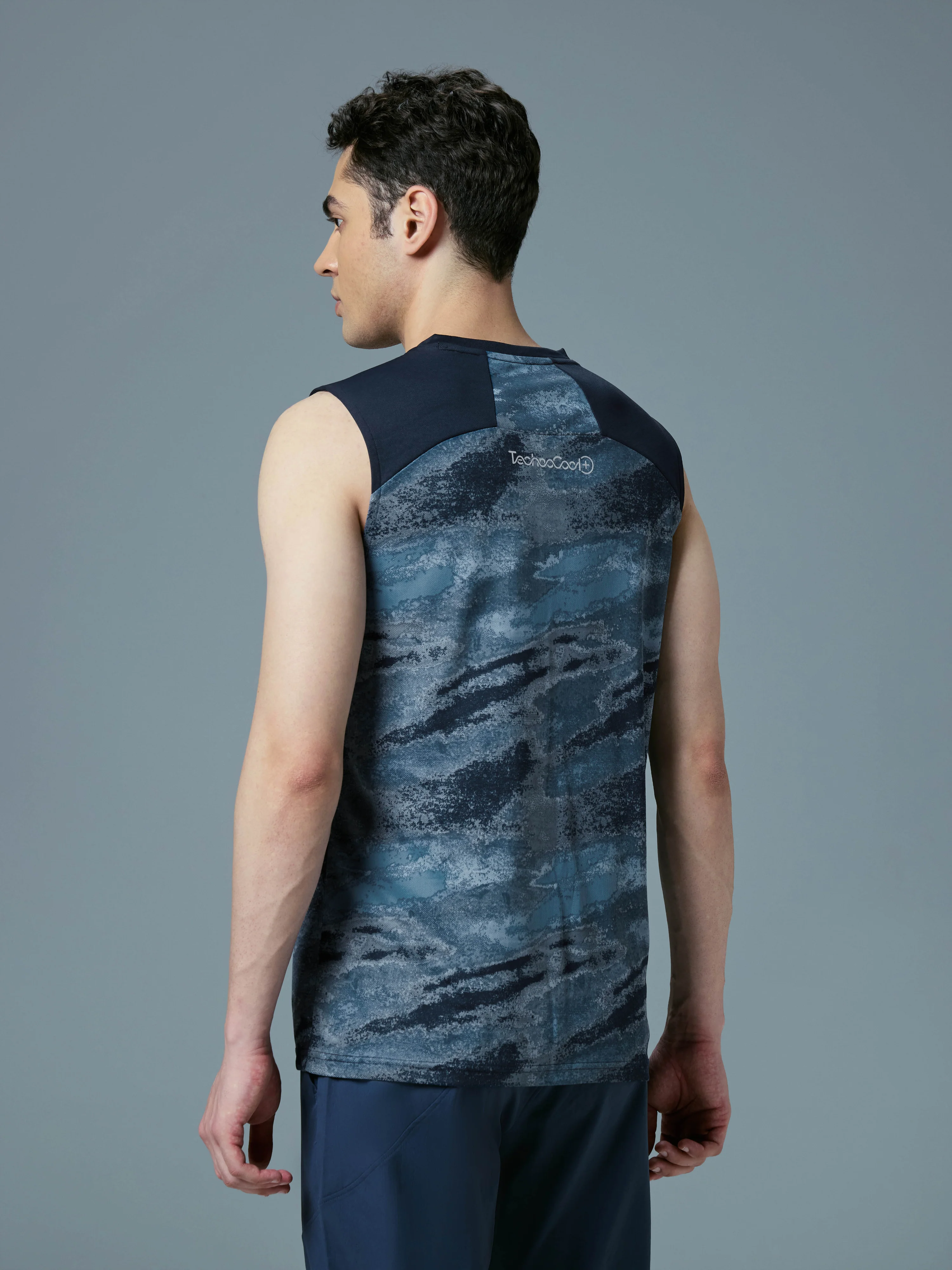 Men Printed Slim Fit Round Neck Innerwear Vest with TECHNOCOOL+ - Image 3