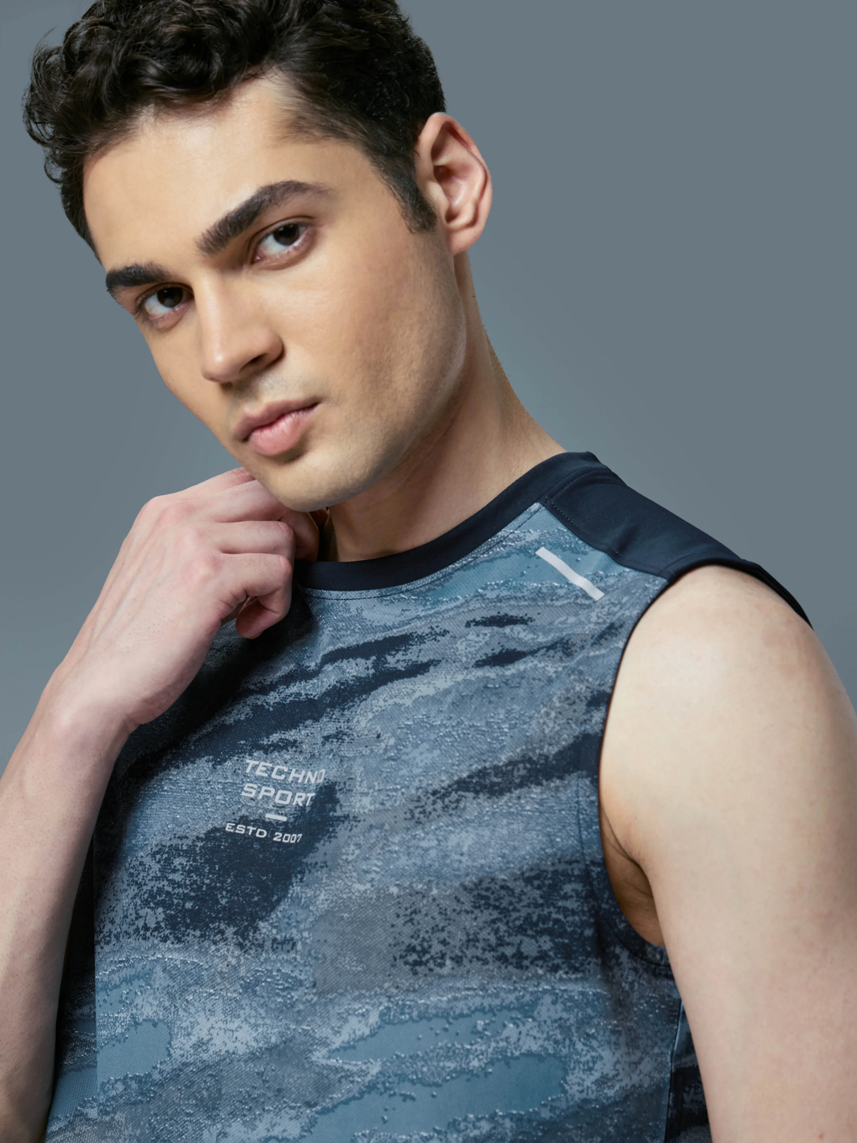 Men Printed Slim Fit Round Neck Innerwear Vest with TECHNOCOOL+ - Image 6