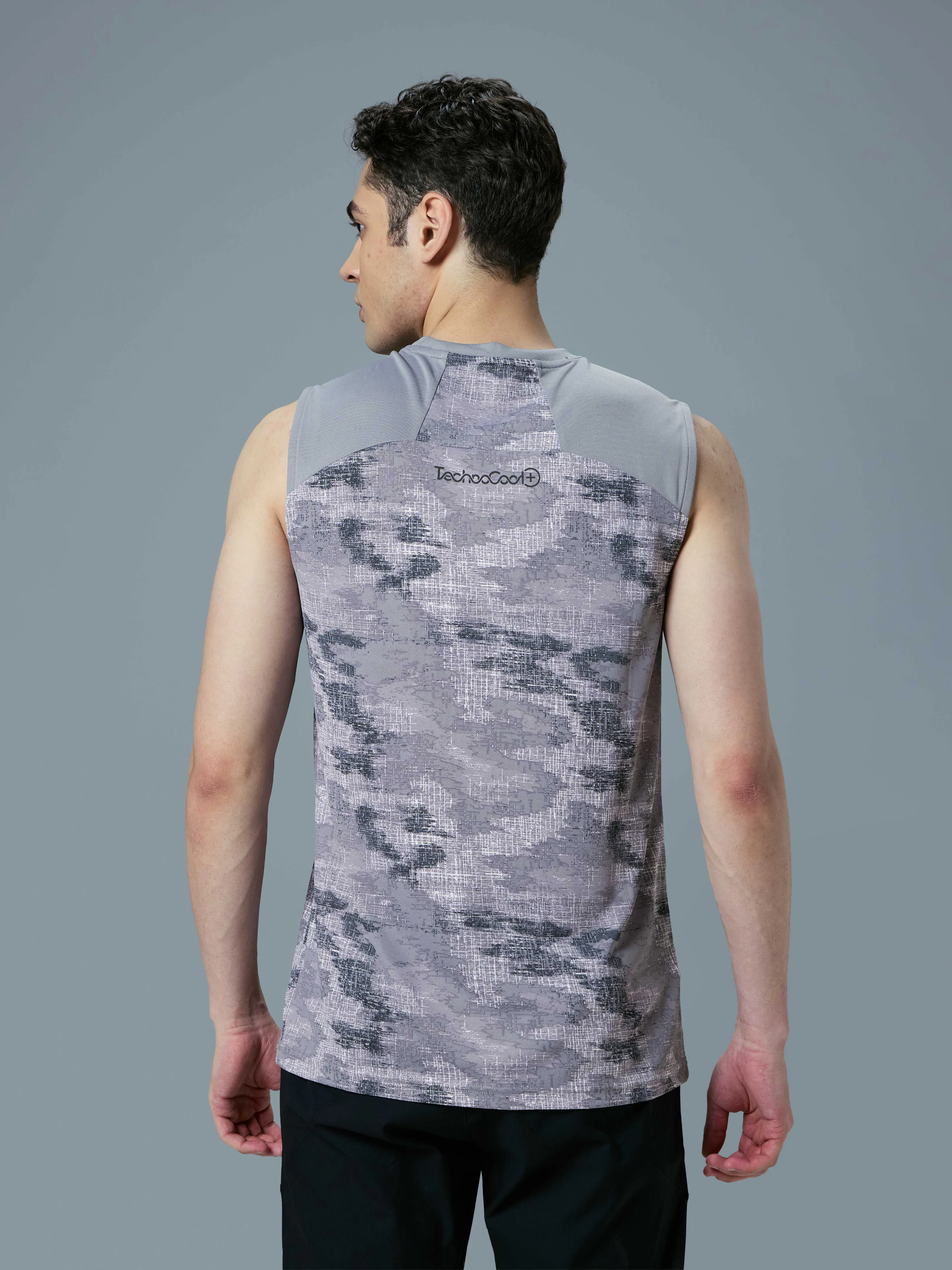 Men Printed Slim Fit Round Neck Innerwear Vest with TECHNOCOOL+ - Image 3