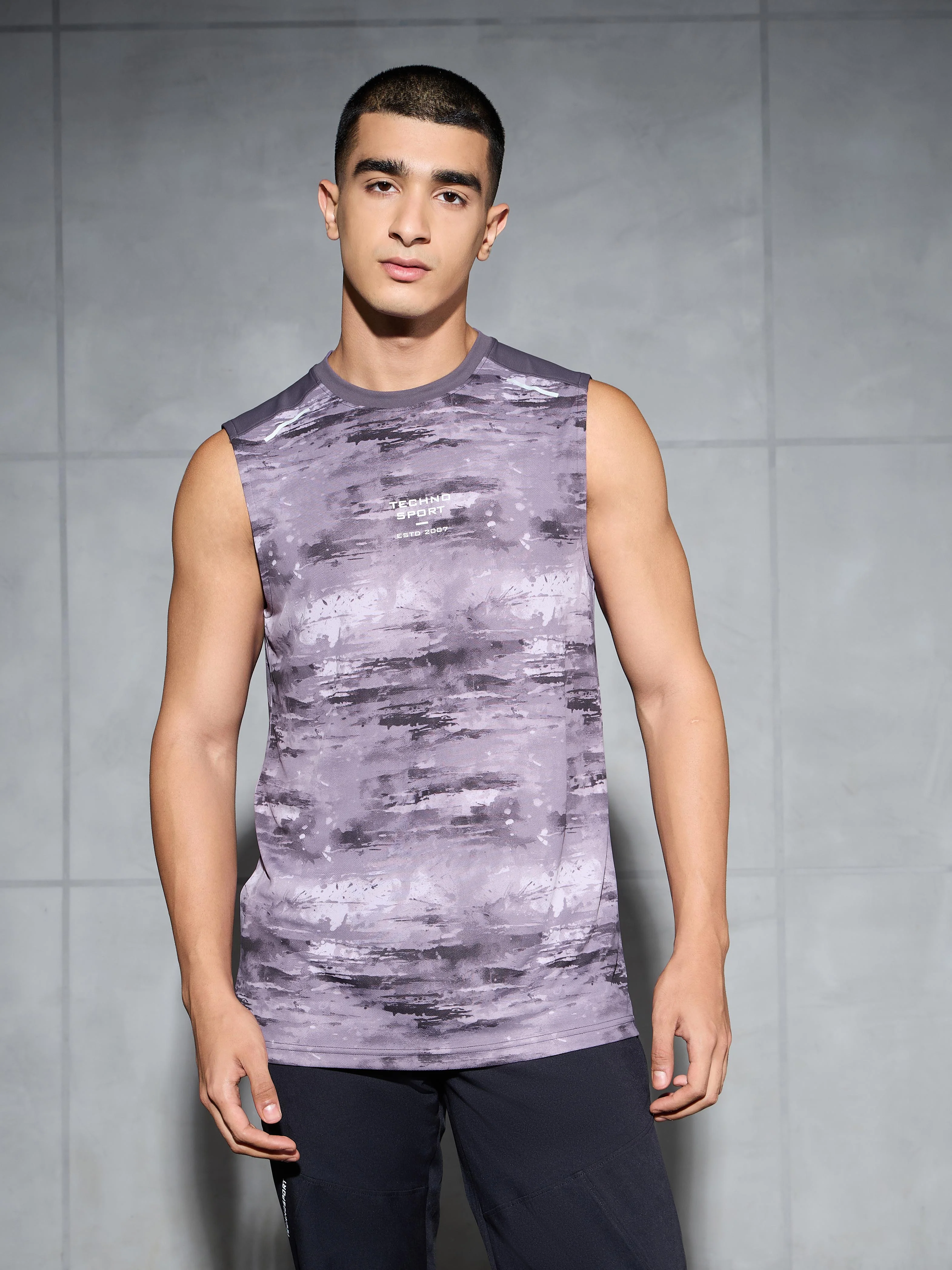 Men Printed Slim Fit Round Neck Innerwear Vest with TECHNOCOOL+ - Image 2