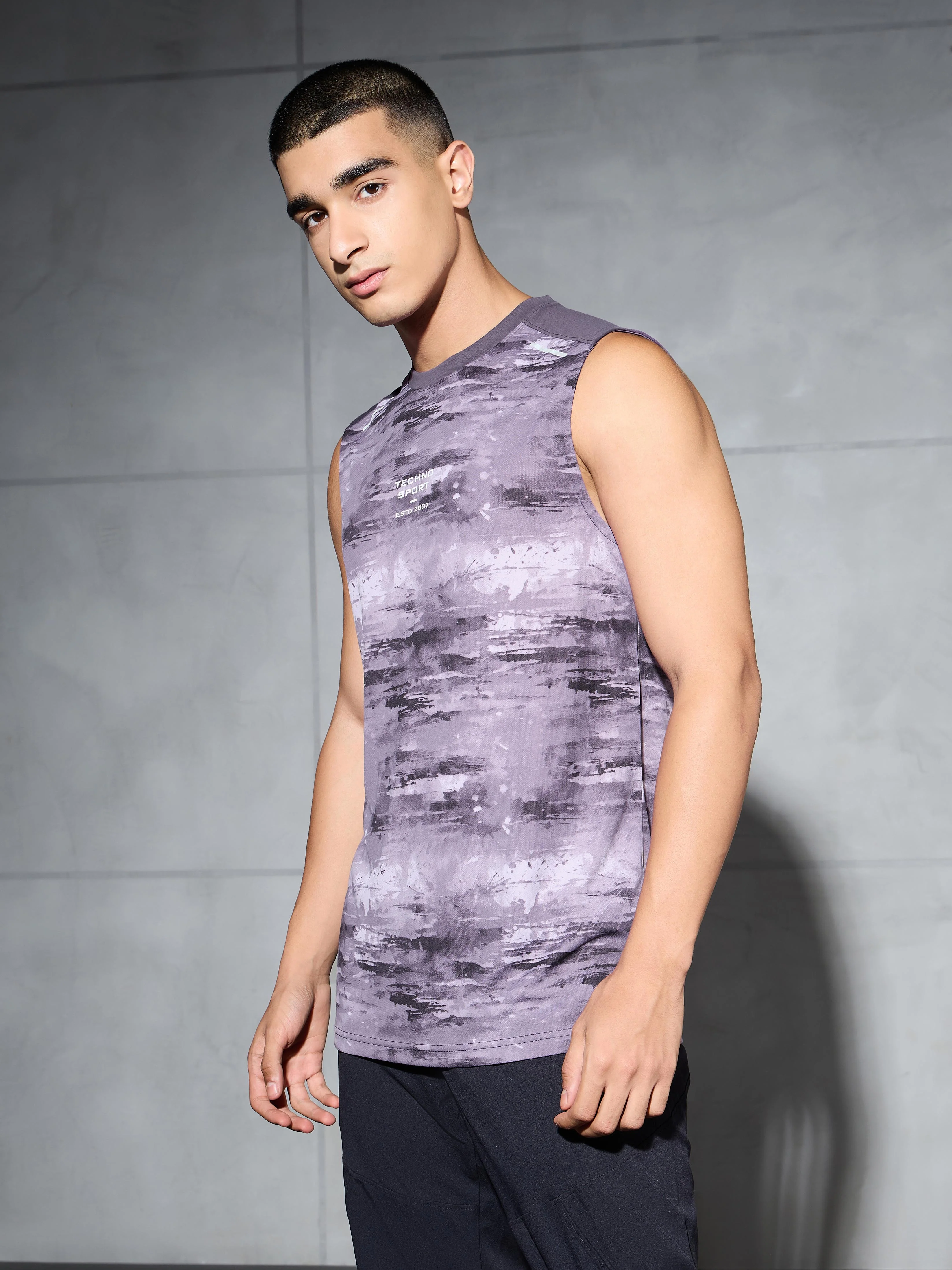 Men Printed Slim Fit Round Neck Innerwear Vest with TECHNOCOOL+ - Image 4