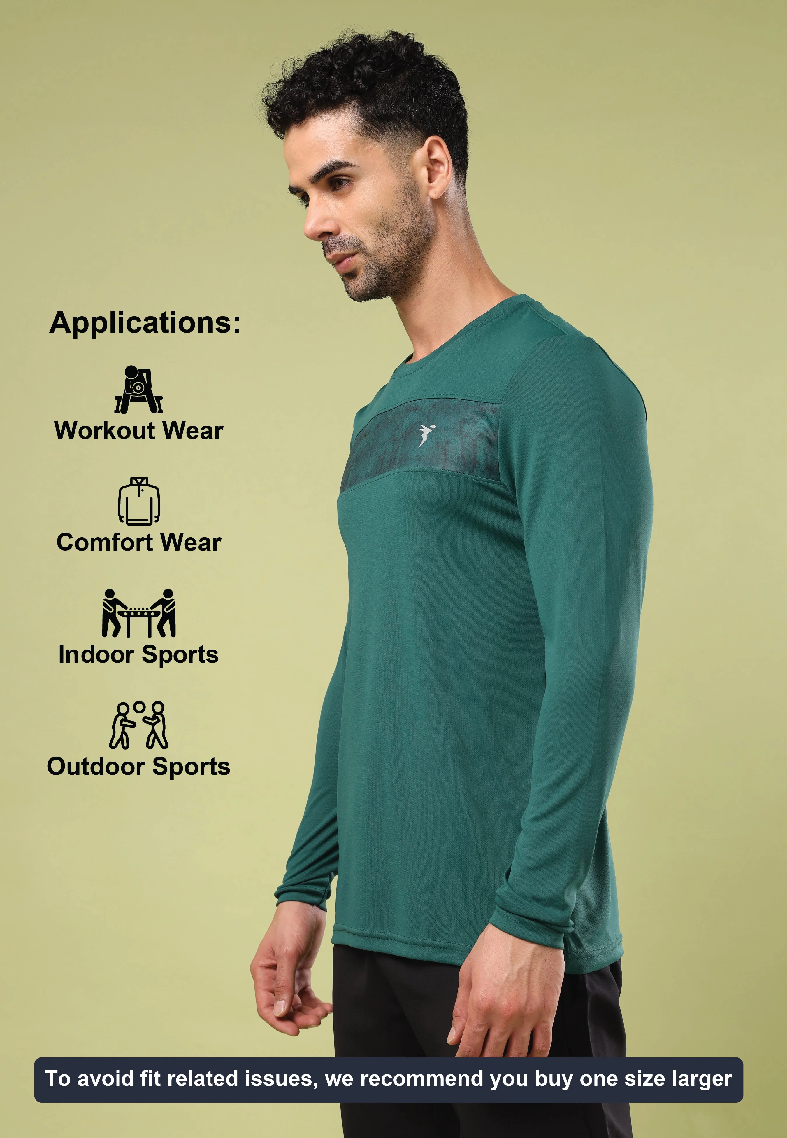 Men Printed Slim Fit Round Neck Sports T-shirt with TECHNO COOL+ - Image 3