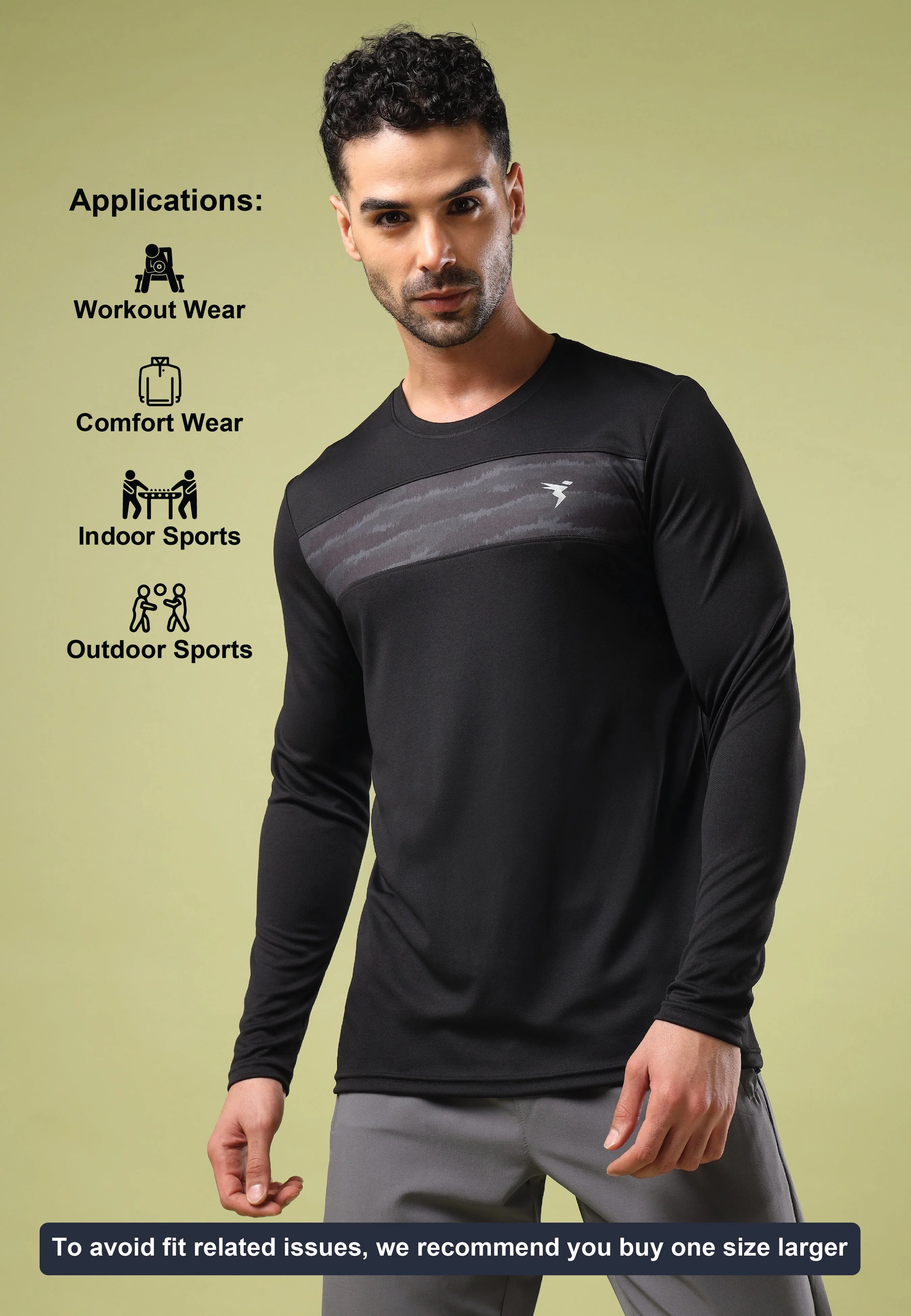 Men Printed Slim Fit Round Neck Sports T-shirt with TECHNO COOL+ - Image 3