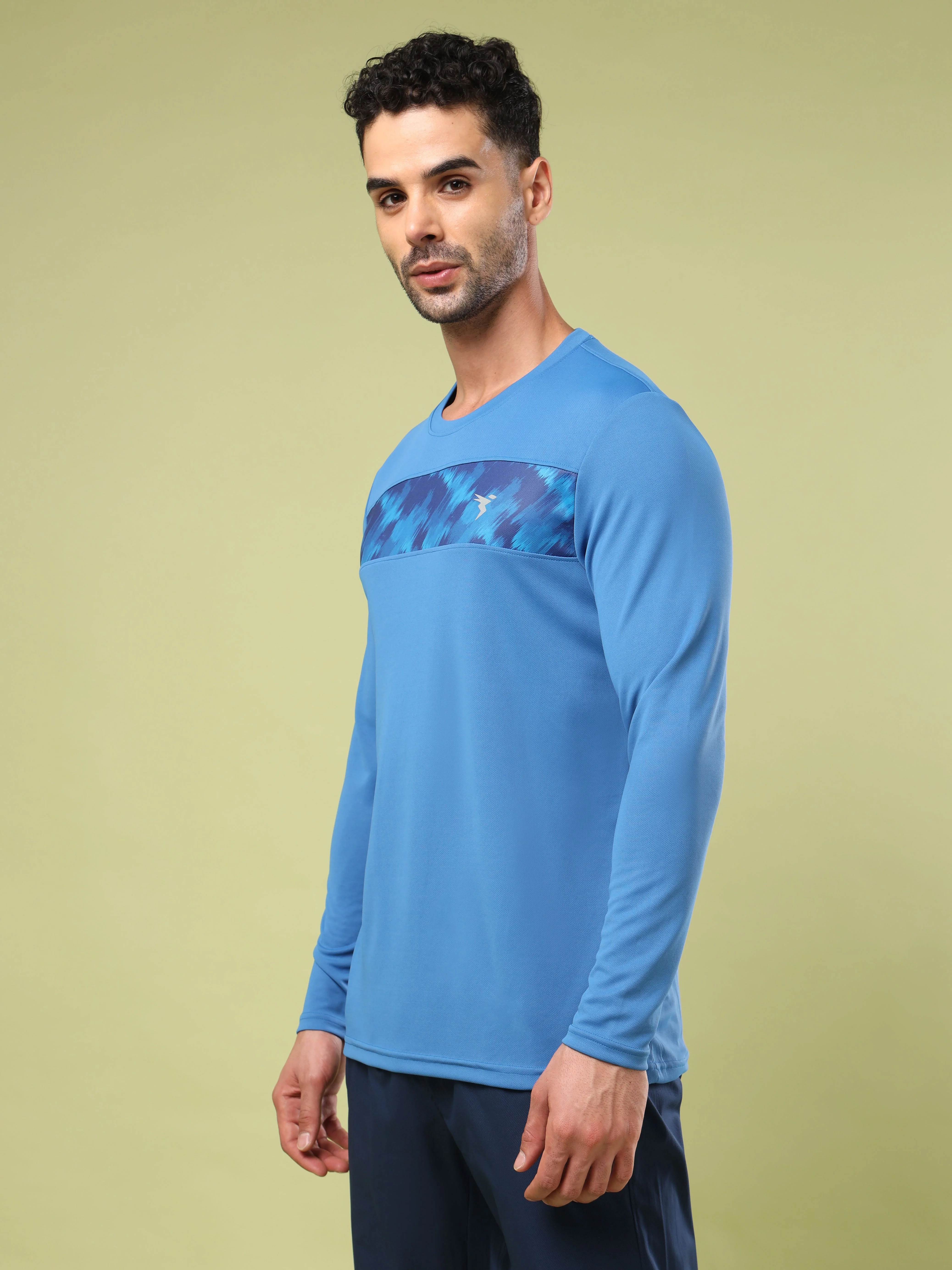 Men Printed Slim Fit Round Neck Sports T-shirt with TECHNO COOL+ - Image 3