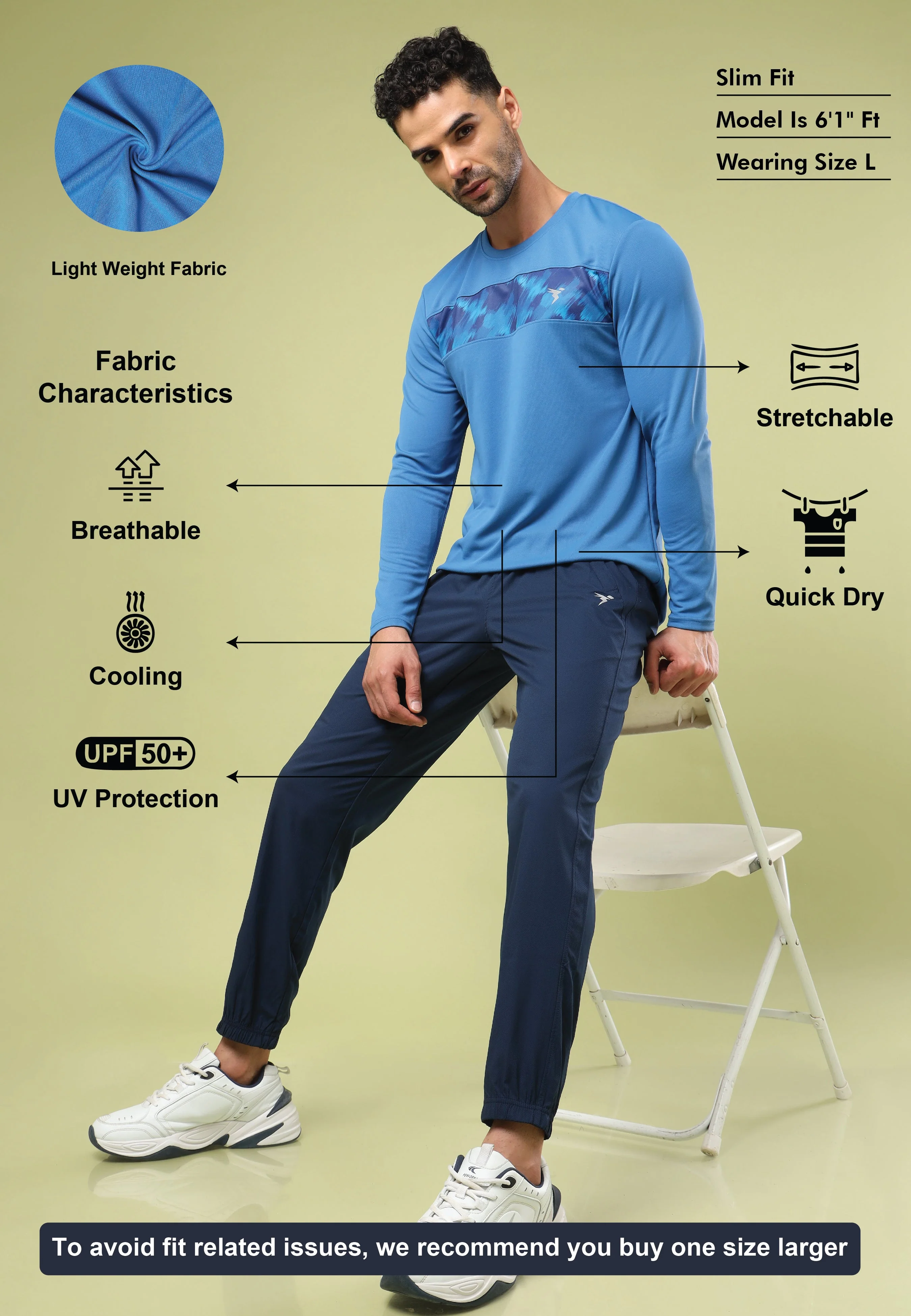 Men Printed Slim Fit Round Neck Sports T-shirt with TECHNO COOL+ - Image 6