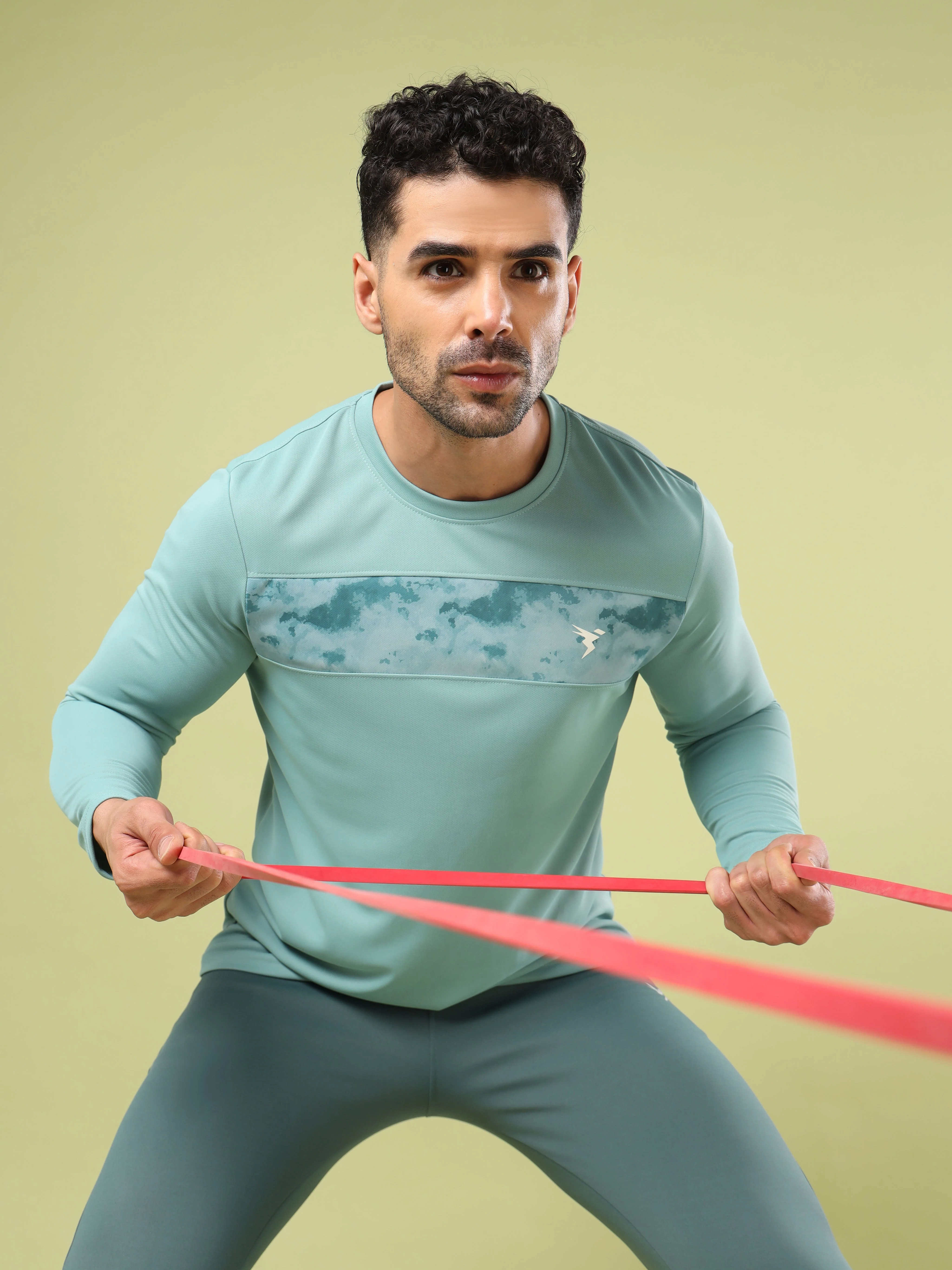 Men Printed Slim Fit Round Neck Sports T-shirt with TECHNO COOL+ - Image 2