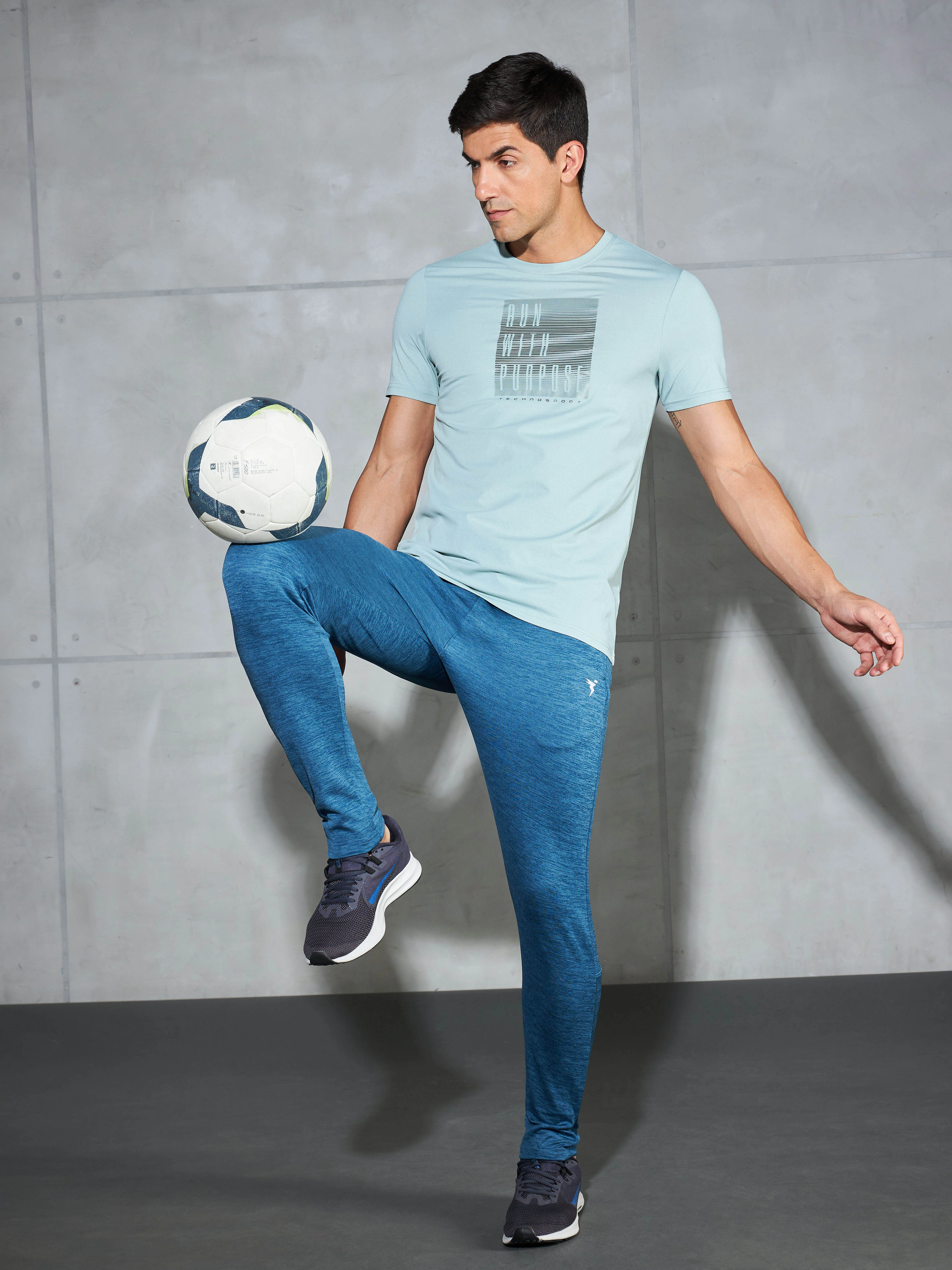 Men Printed Slim Fit Round Neck T-shirt with COTFLEX - Image 5