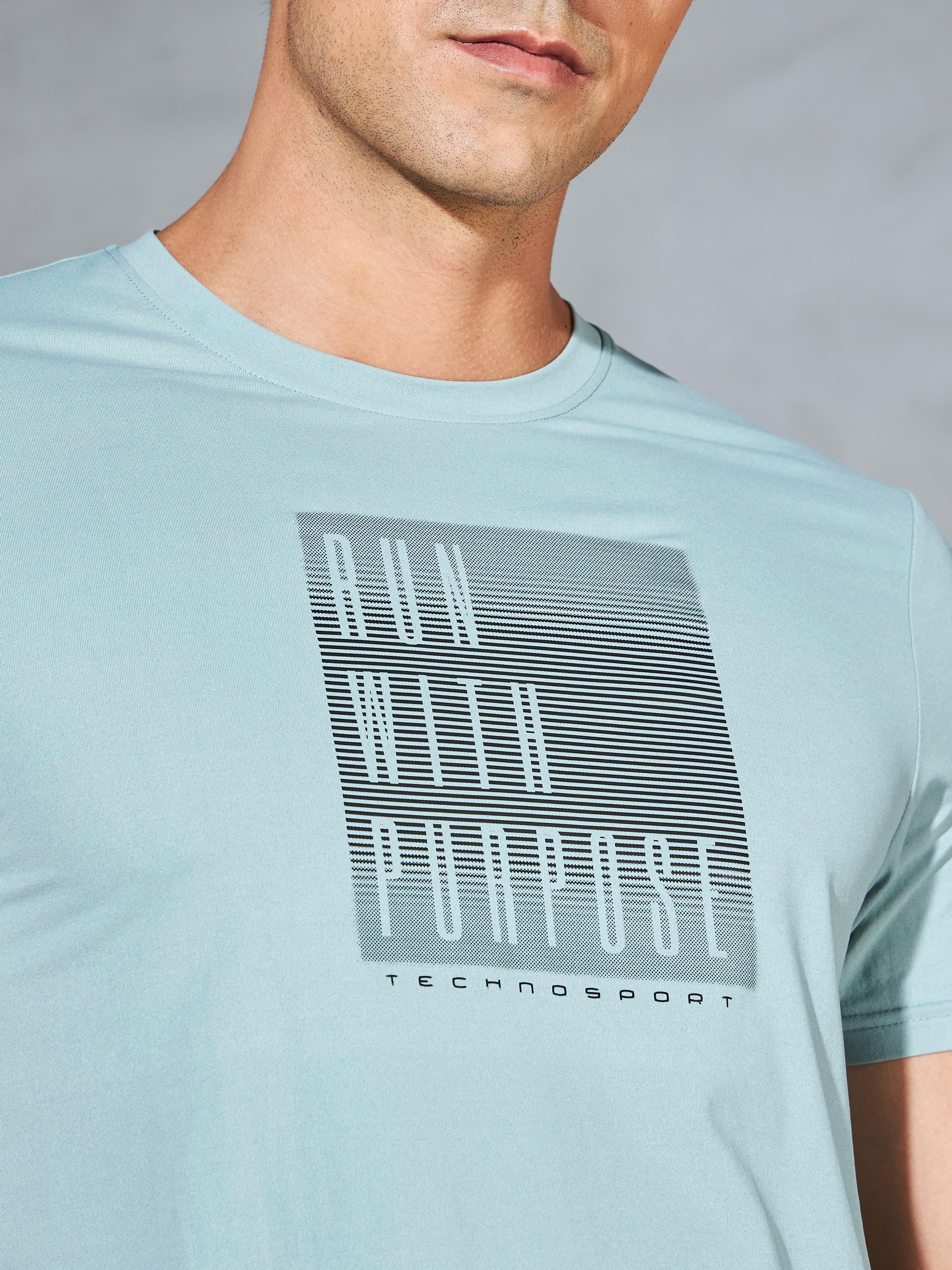 Men Printed Slim Fit Round Neck T-shirt with COTFLEX - Image 6