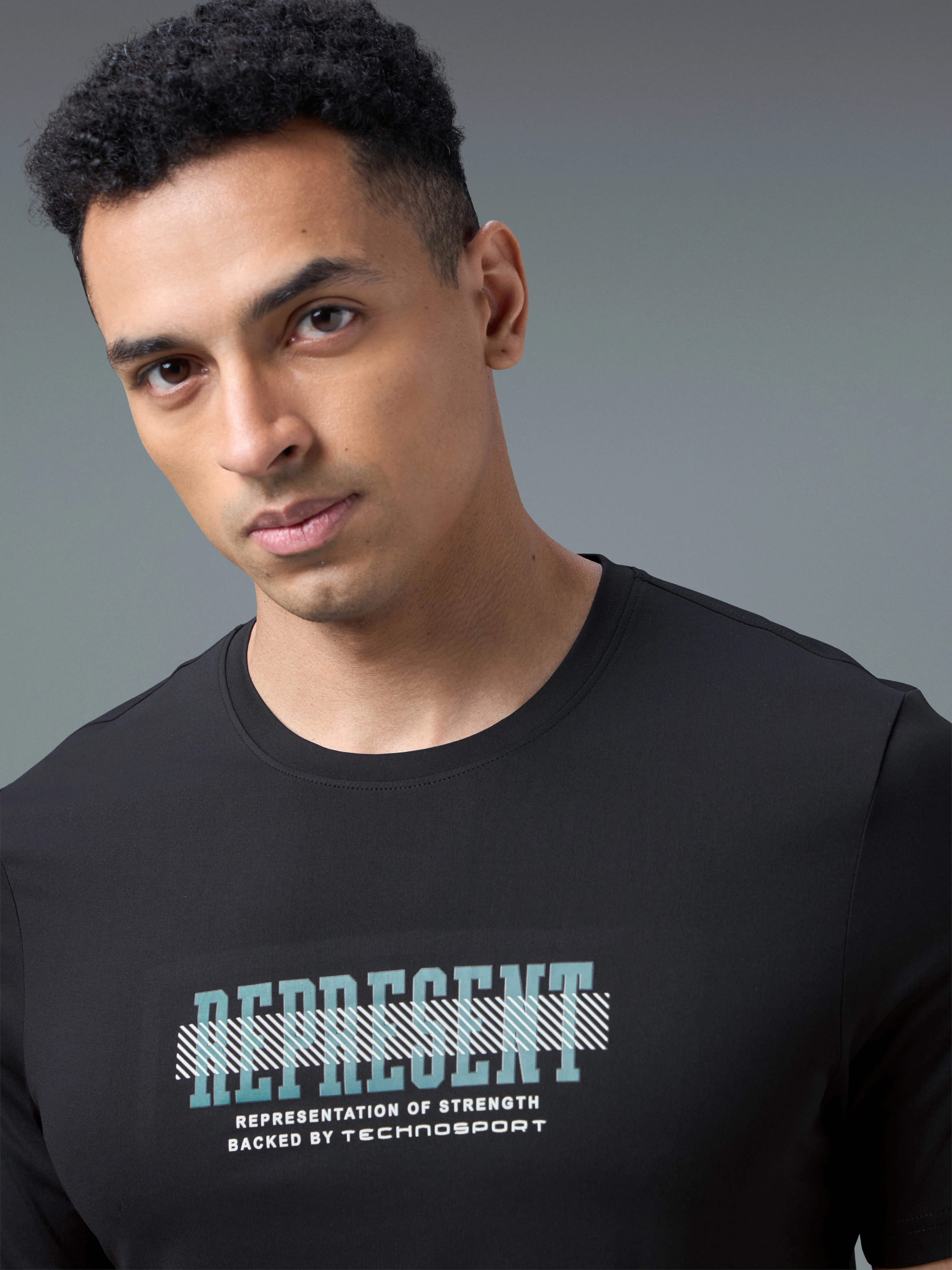 Men Printed Slim Fit Round Neck T-shirt with COTFLEX - Image 5
