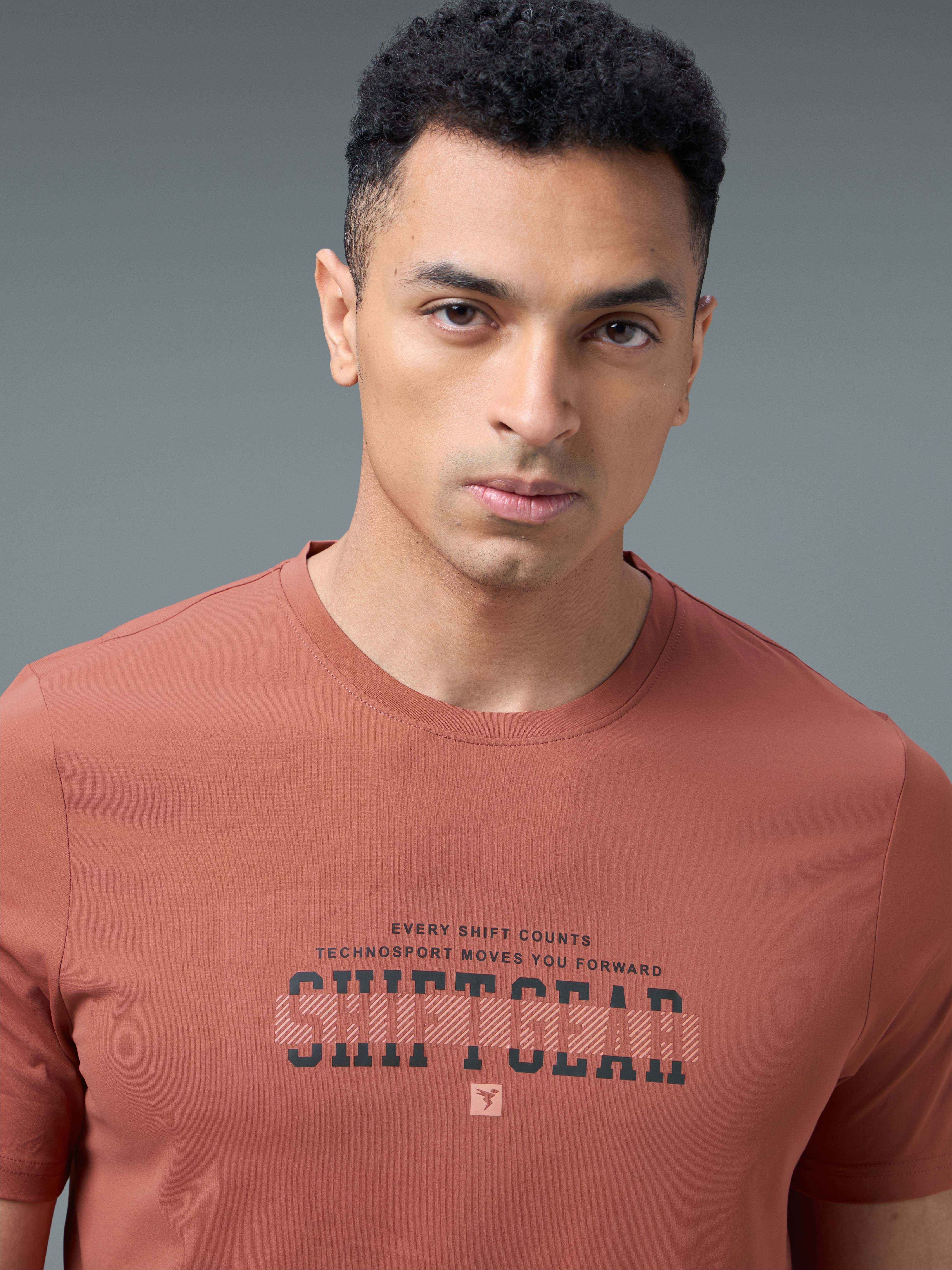 Men Printed Slim Fit Round Neck T-shirt with COTFLEX - Image 5