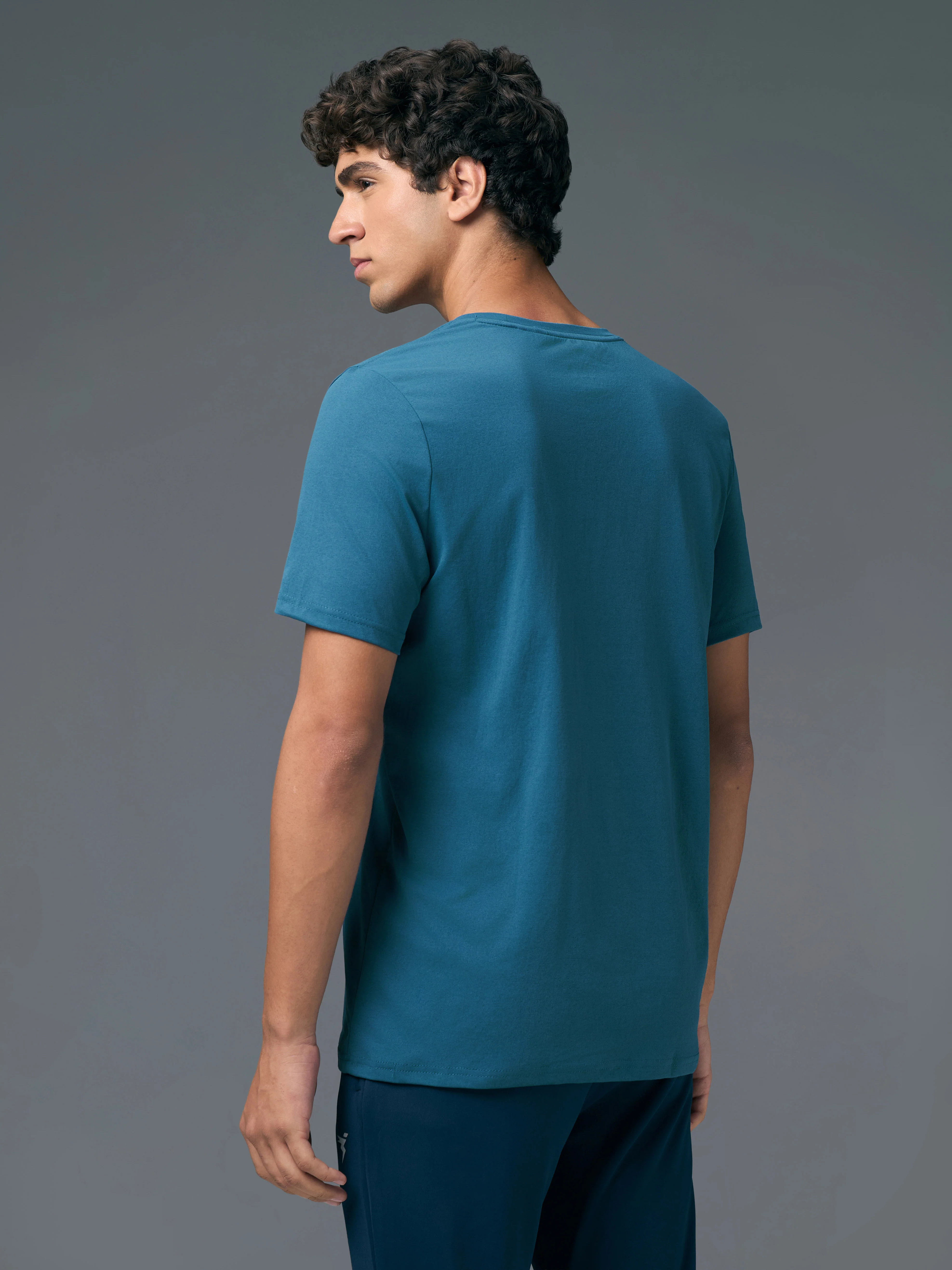 Men Printed Slim Fit Round Neck T-shirt with COTFLEX - Image 3