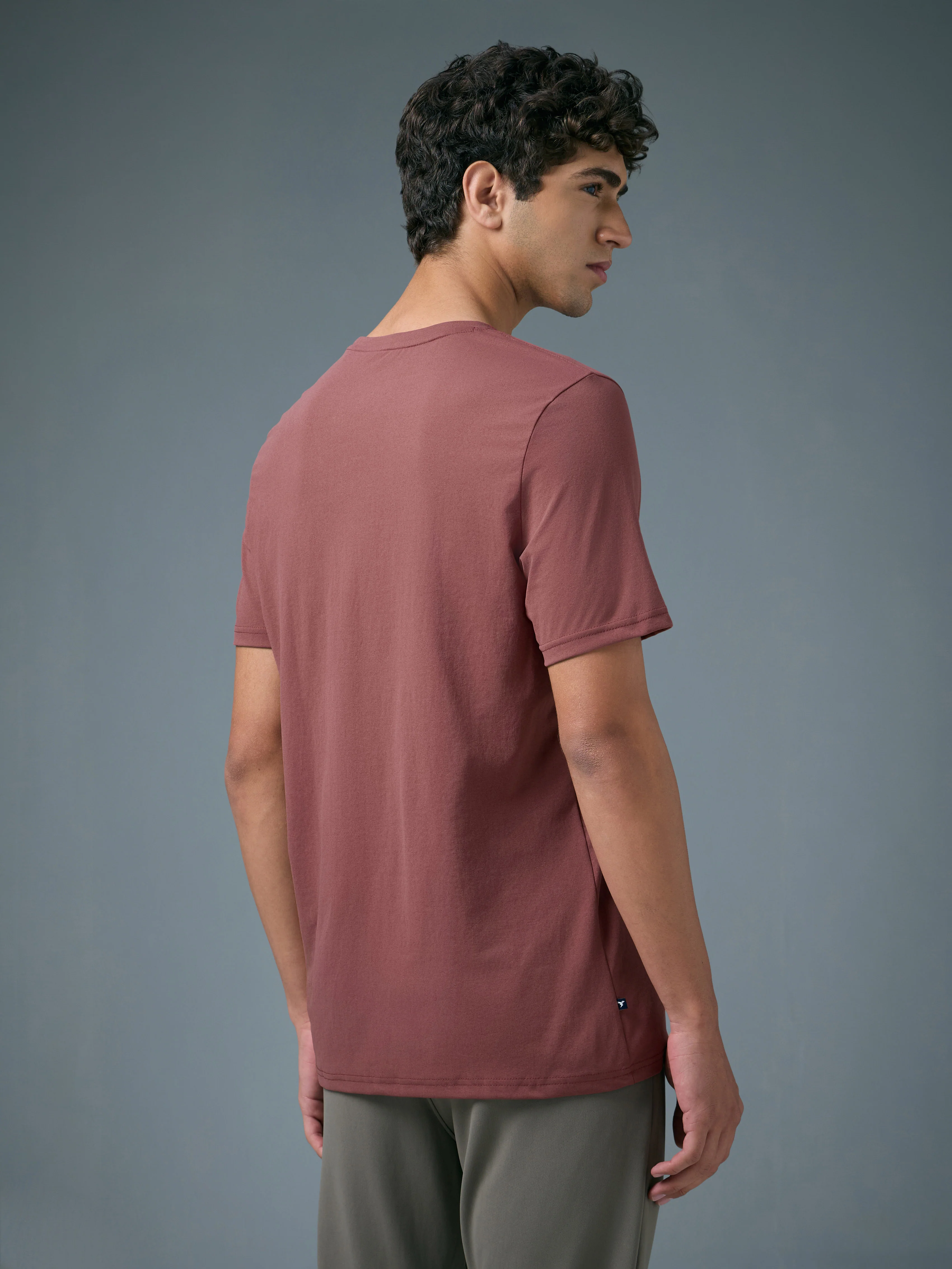Men Printed Slim Fit Round Neck T-shirt with COTFLEX - Image 3