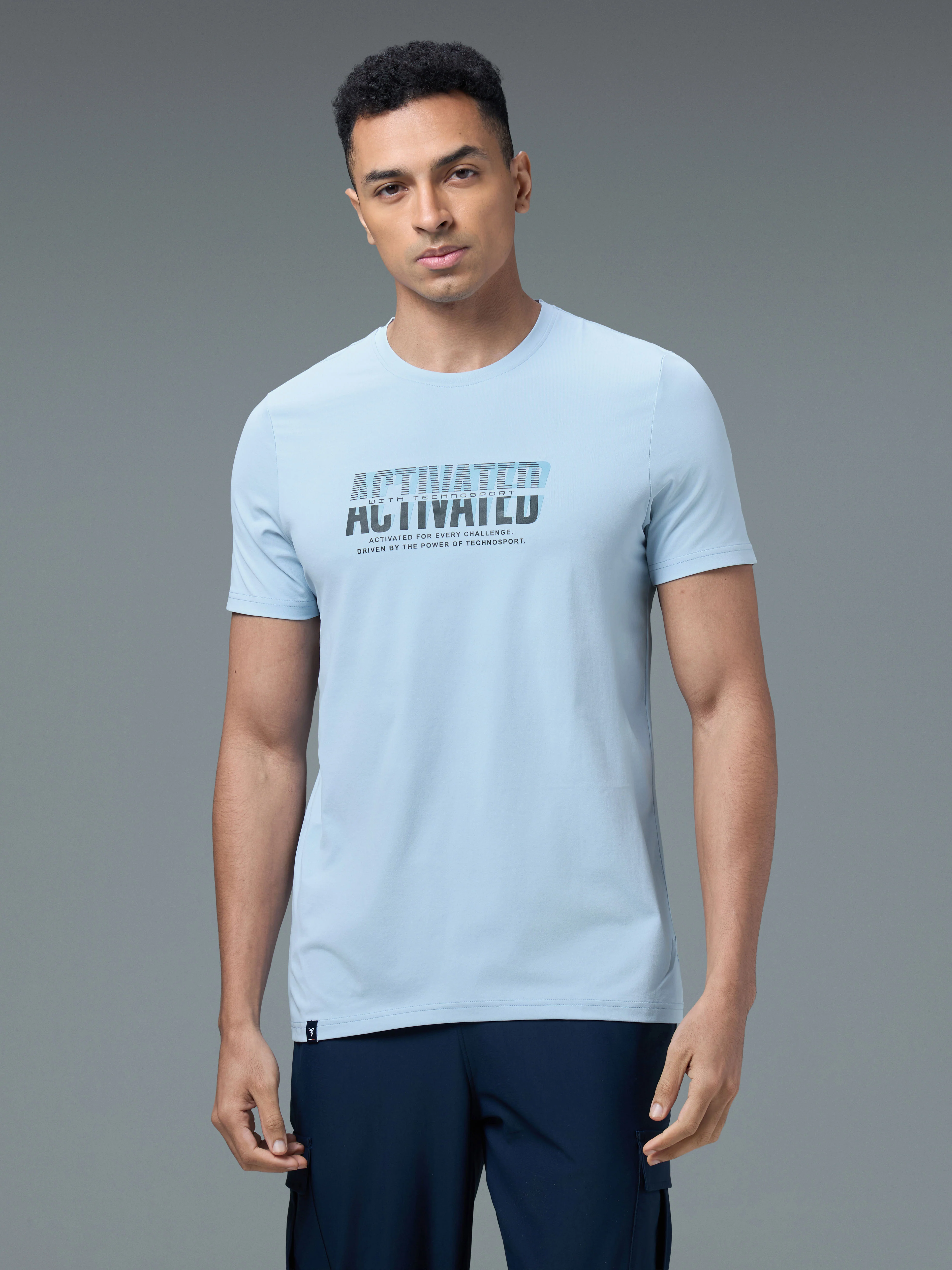 Men Printed Slim Fit Round Neck T-shirt with COTFLEX - Image 2