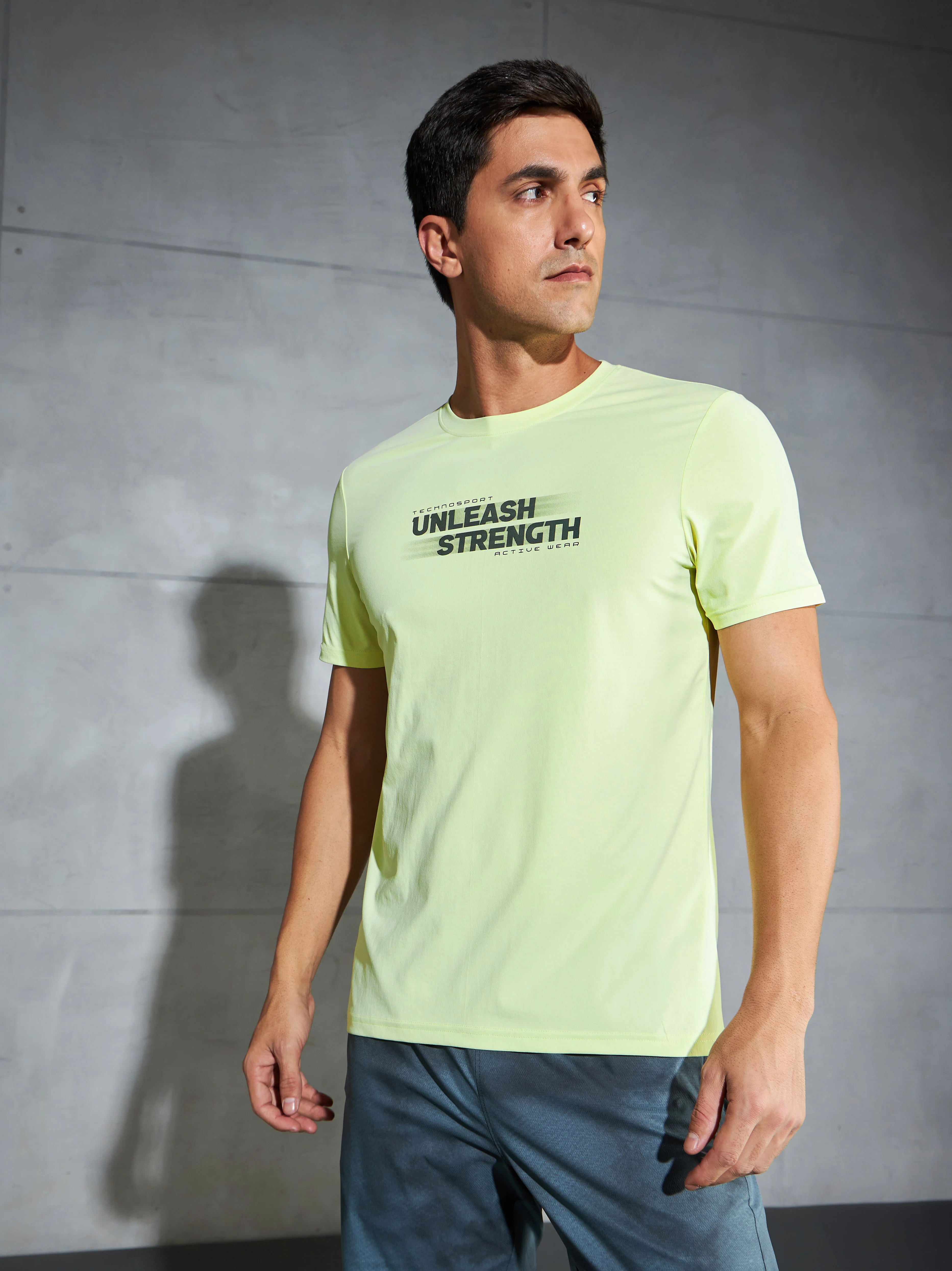 Men Printed Slim Fit Round Neck T-shirt with COTFLEX