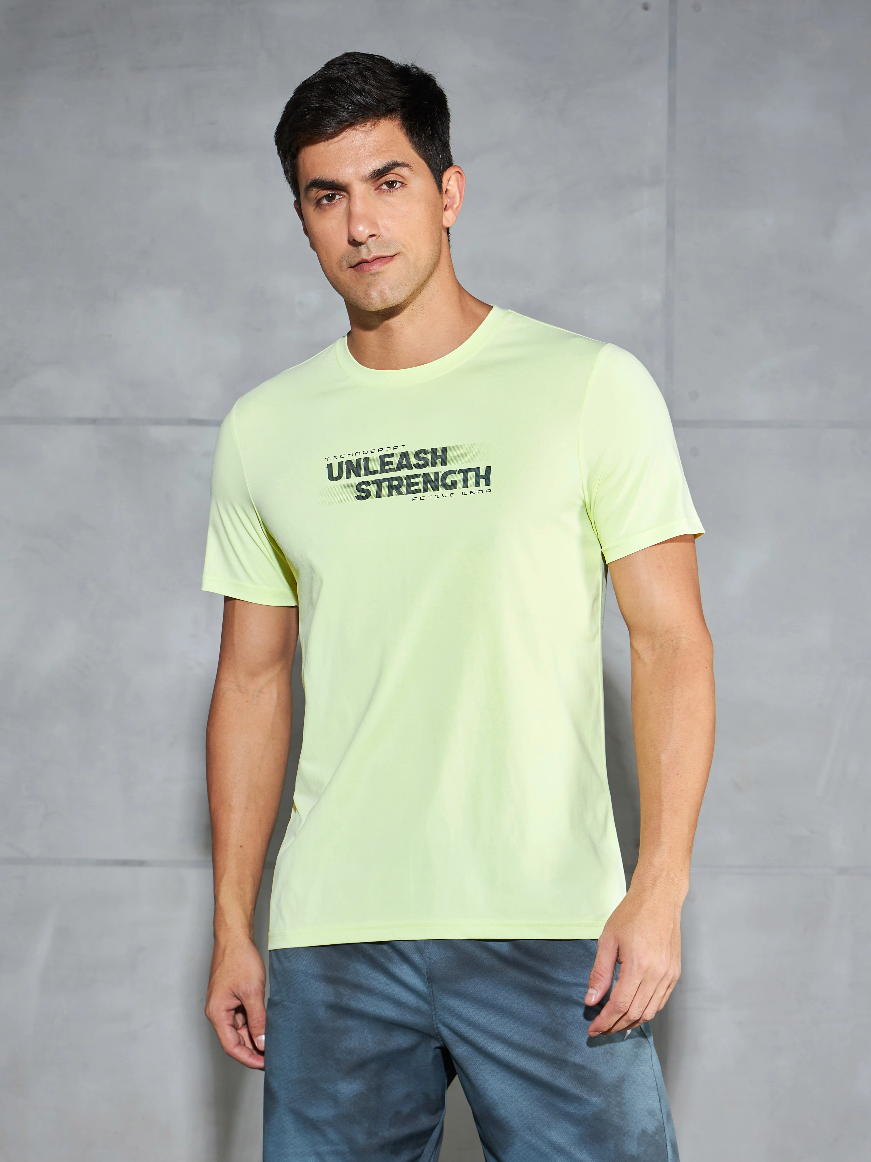 Men Printed Slim Fit Round Neck T-shirt with COTFLEX - Image 2