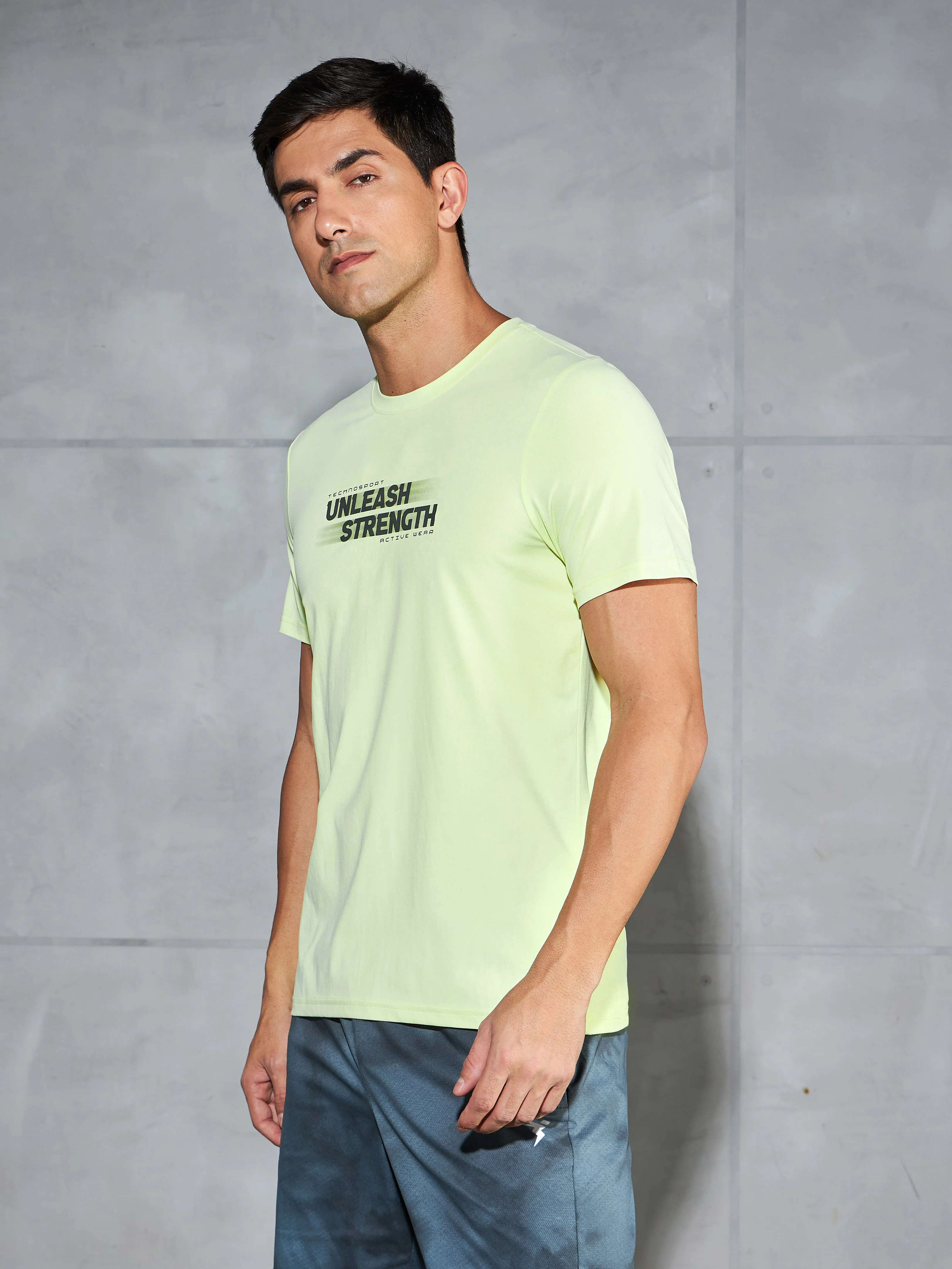 Men Printed Slim Fit Round Neck T-shirt with COTFLEX - Image 4