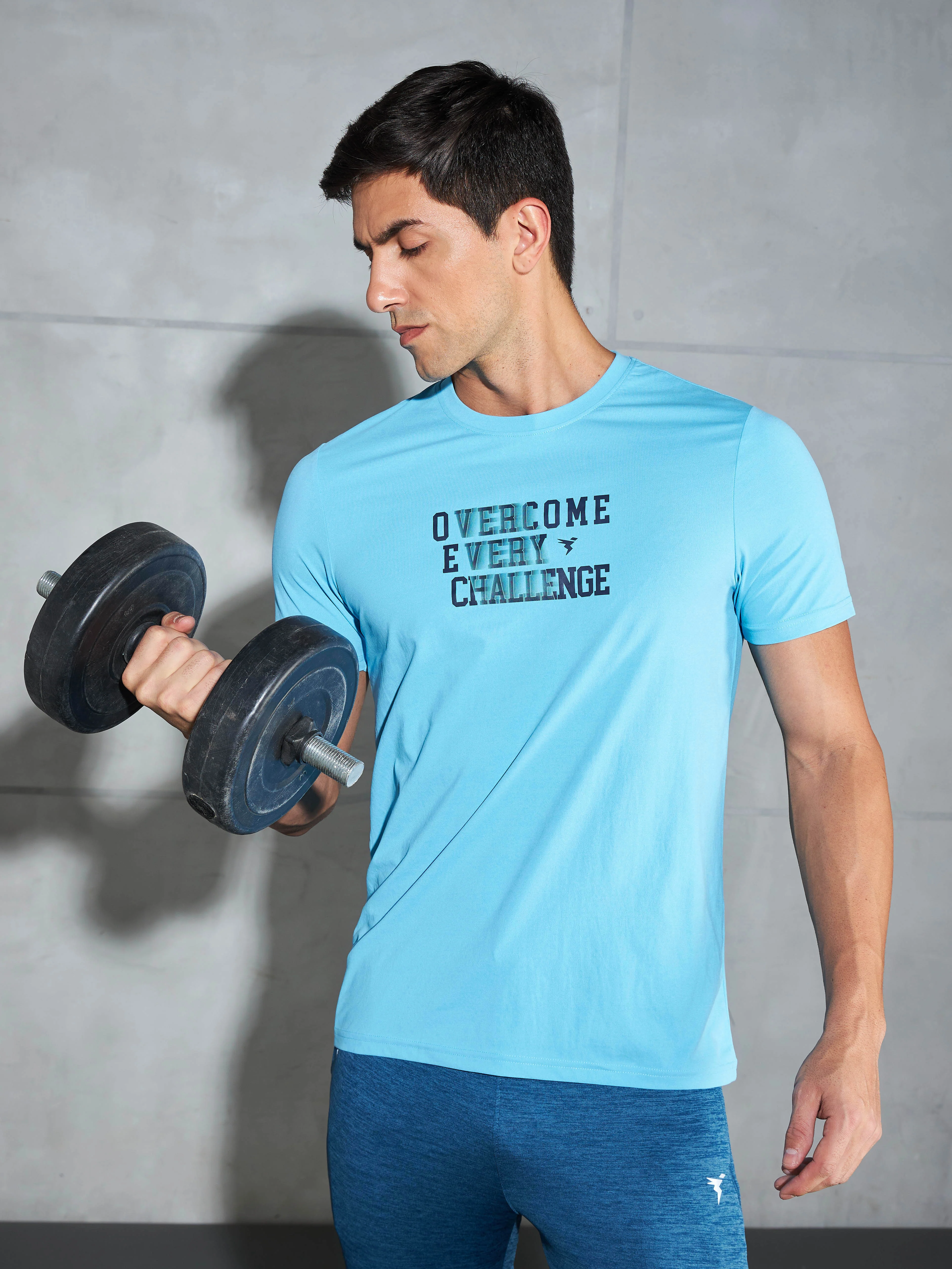 Men Printed Slim Fit Round Neck T-shirt with COTFLEX