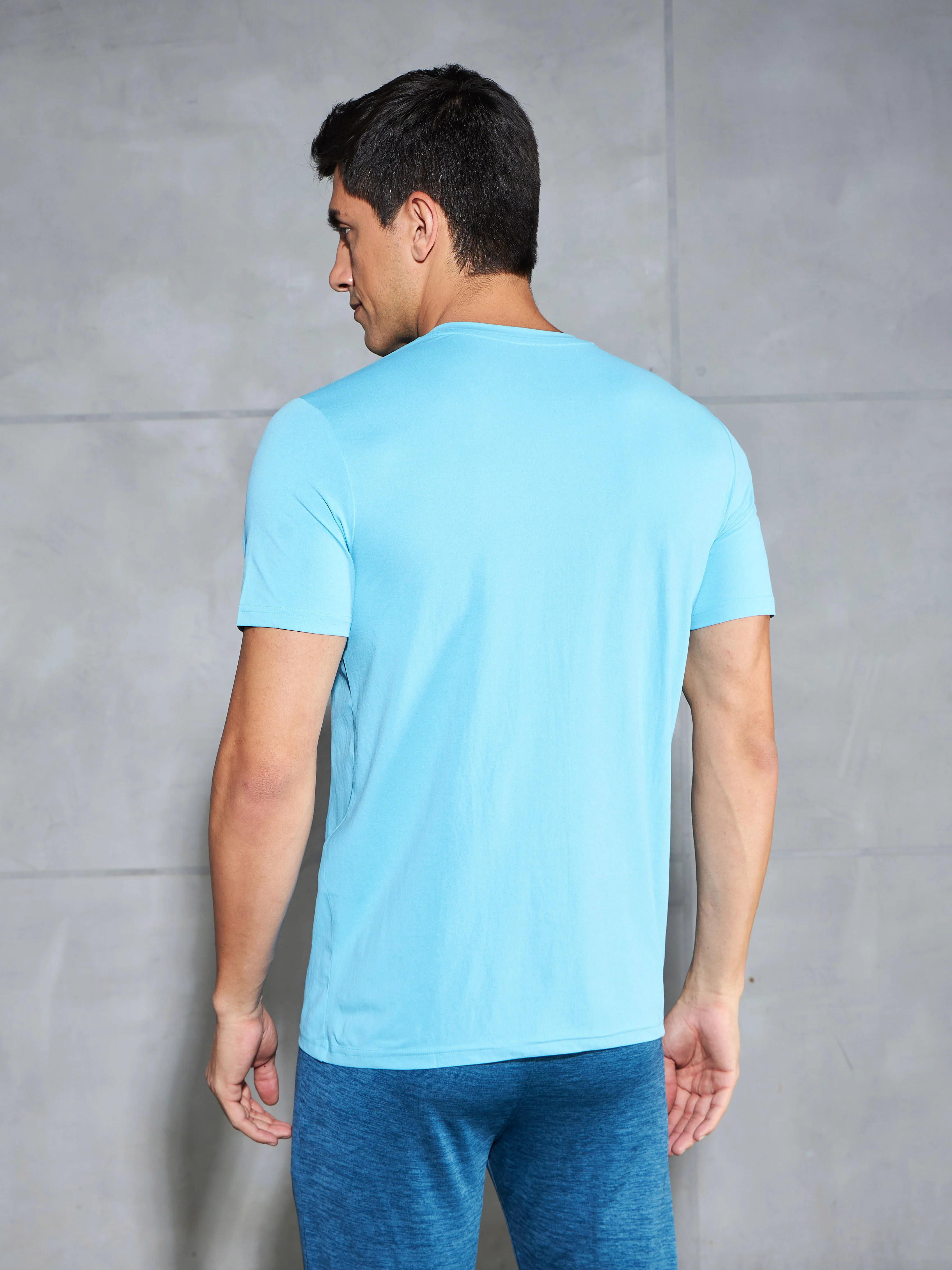 Men Printed Slim Fit Round Neck T-shirt with COTFLEX - Image 3