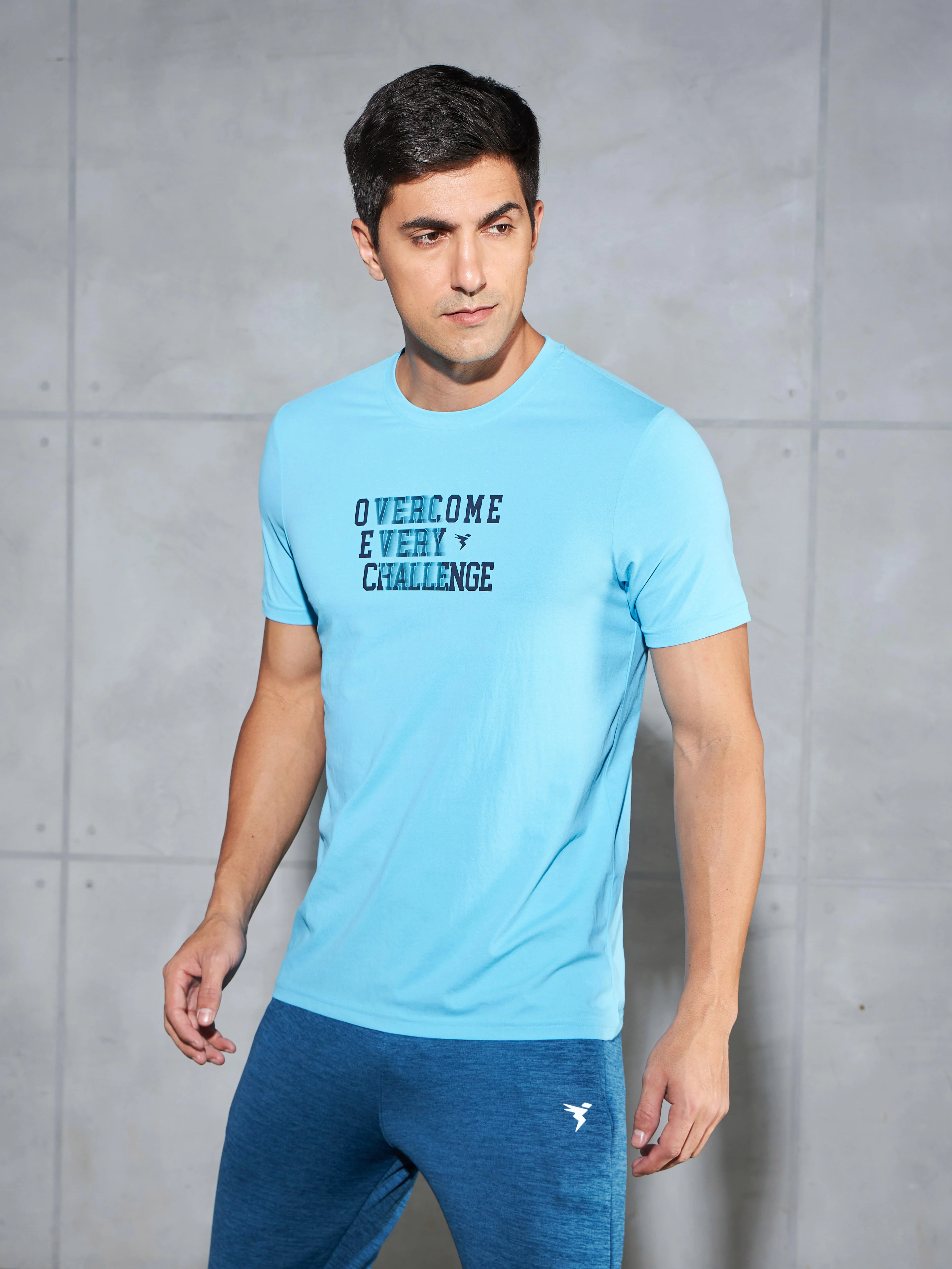 Men Printed Slim Fit Round Neck T-shirt with COTFLEX - Image 4