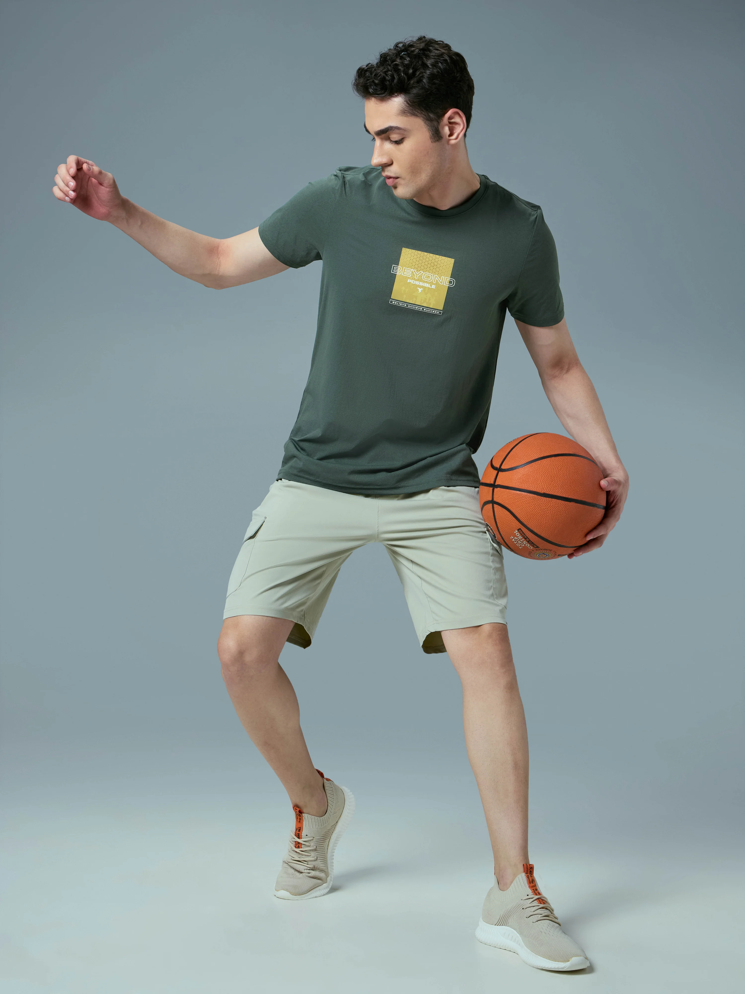 Men Printed Slim Fit Round Neck T-shirt with COTFLEX - Image 5
