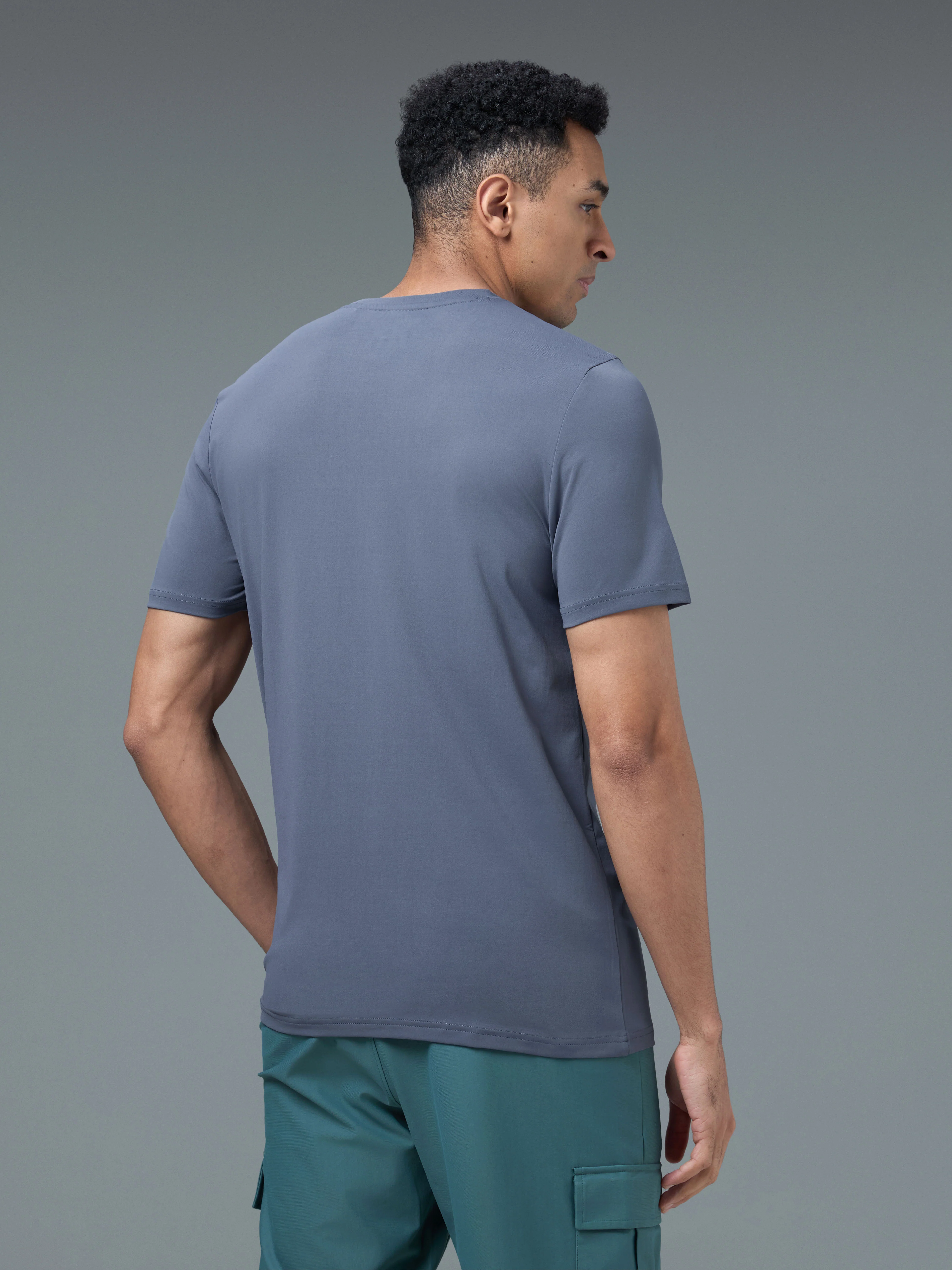 Men Printed Slim Fit Round Neck T-shirt with COTFLEX - Image 3