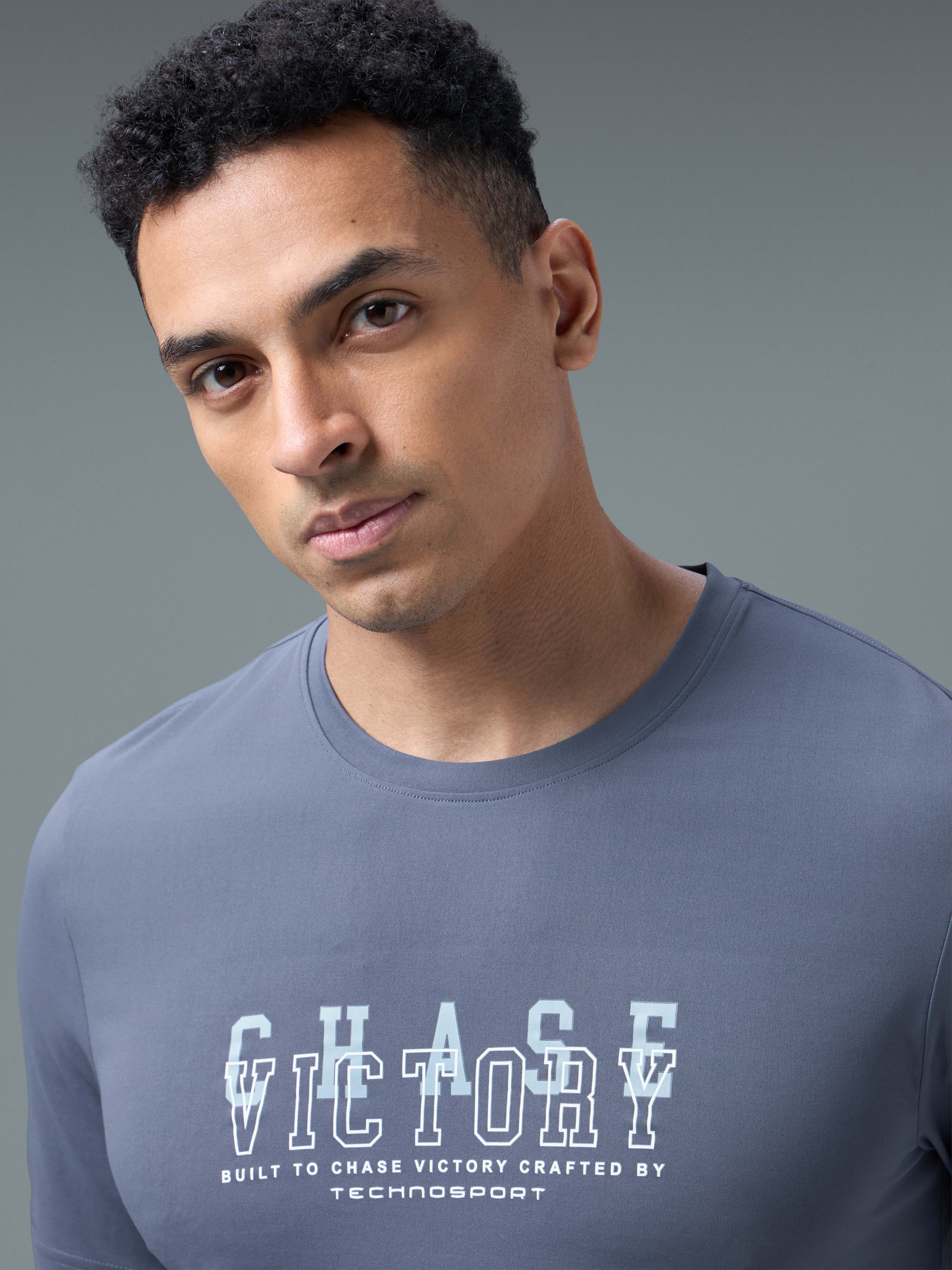 Men Printed Slim Fit Round Neck T-shirt with COTFLEX - Image 6