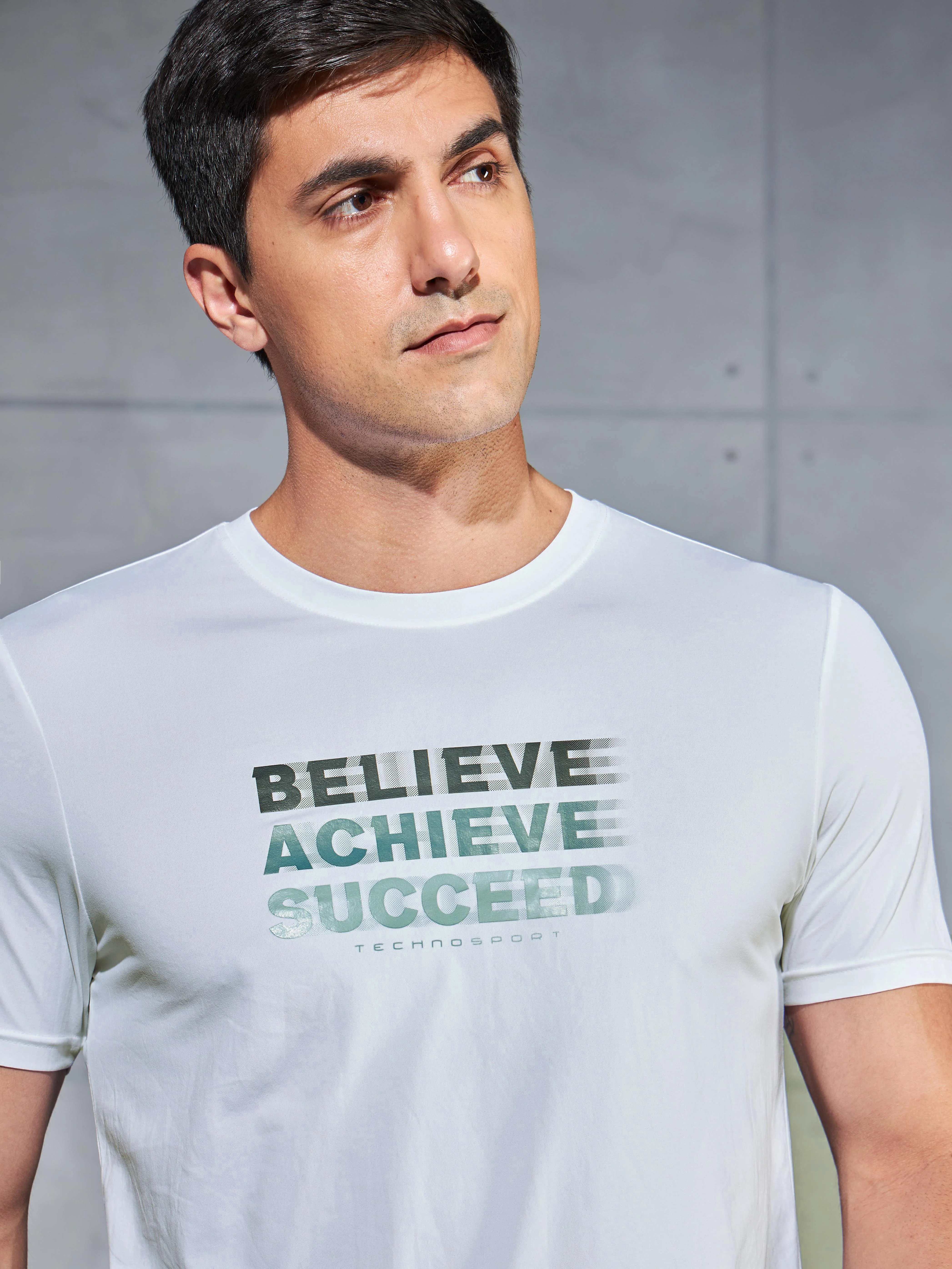 Men Printed Slim Fit Round Neck T-shirt with COTFLEX - Image 6