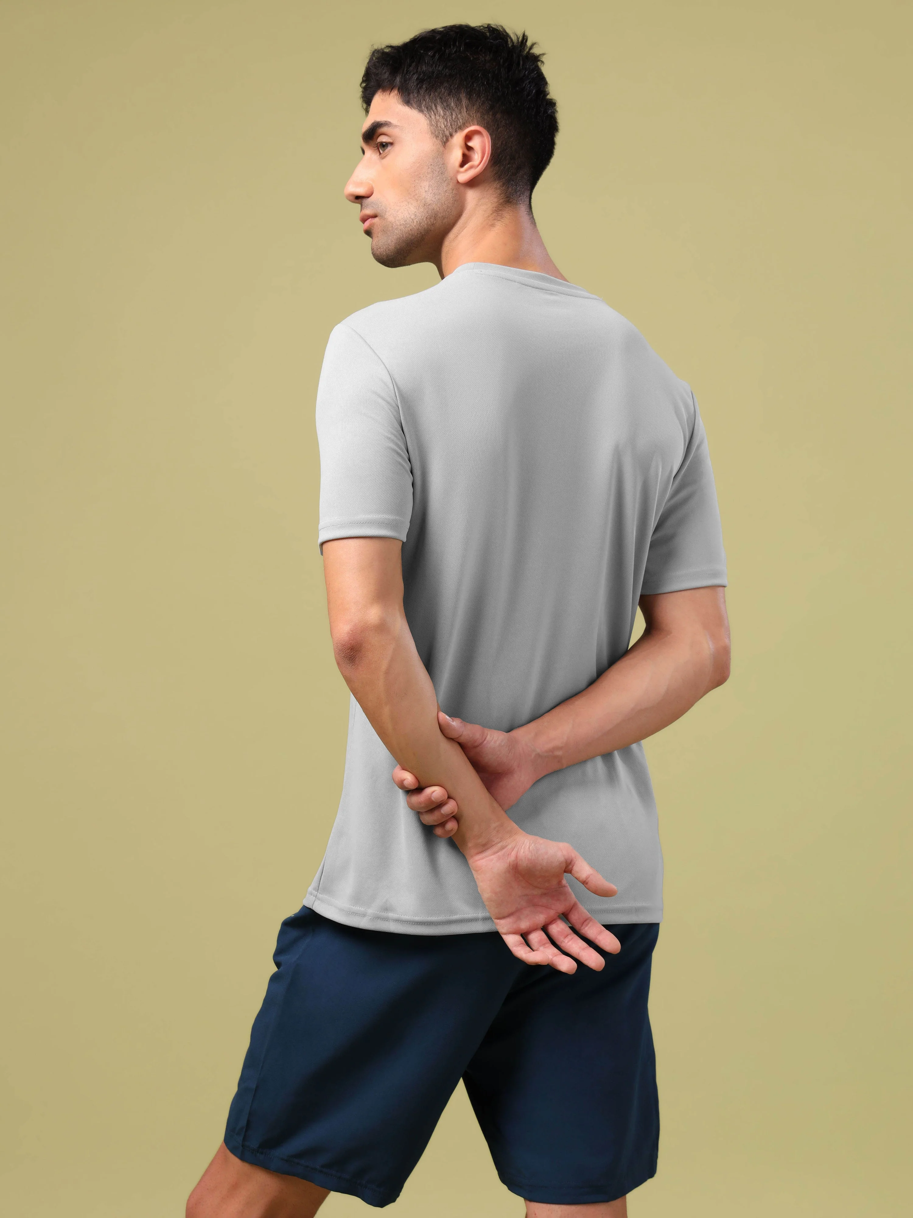 Men Printed Slim Fit Round Neck T-shirt with TECHNO COOL+ - Image 3