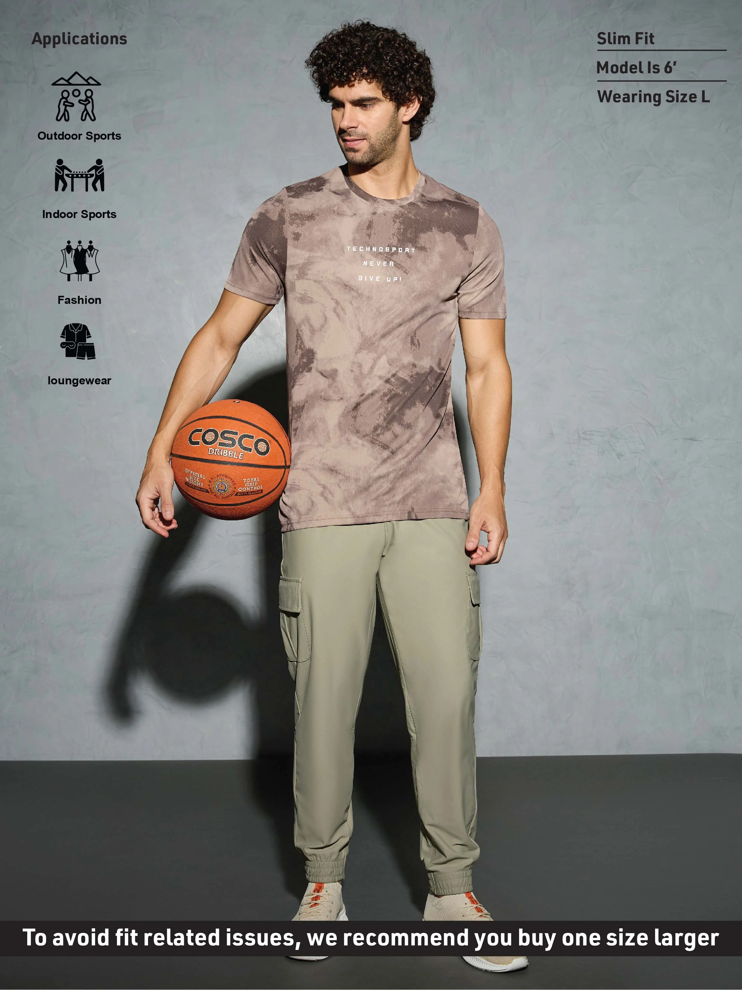 Men Printed Slim Fit Round Neck T-shirt with TECHNOCOOL+ - Image 4