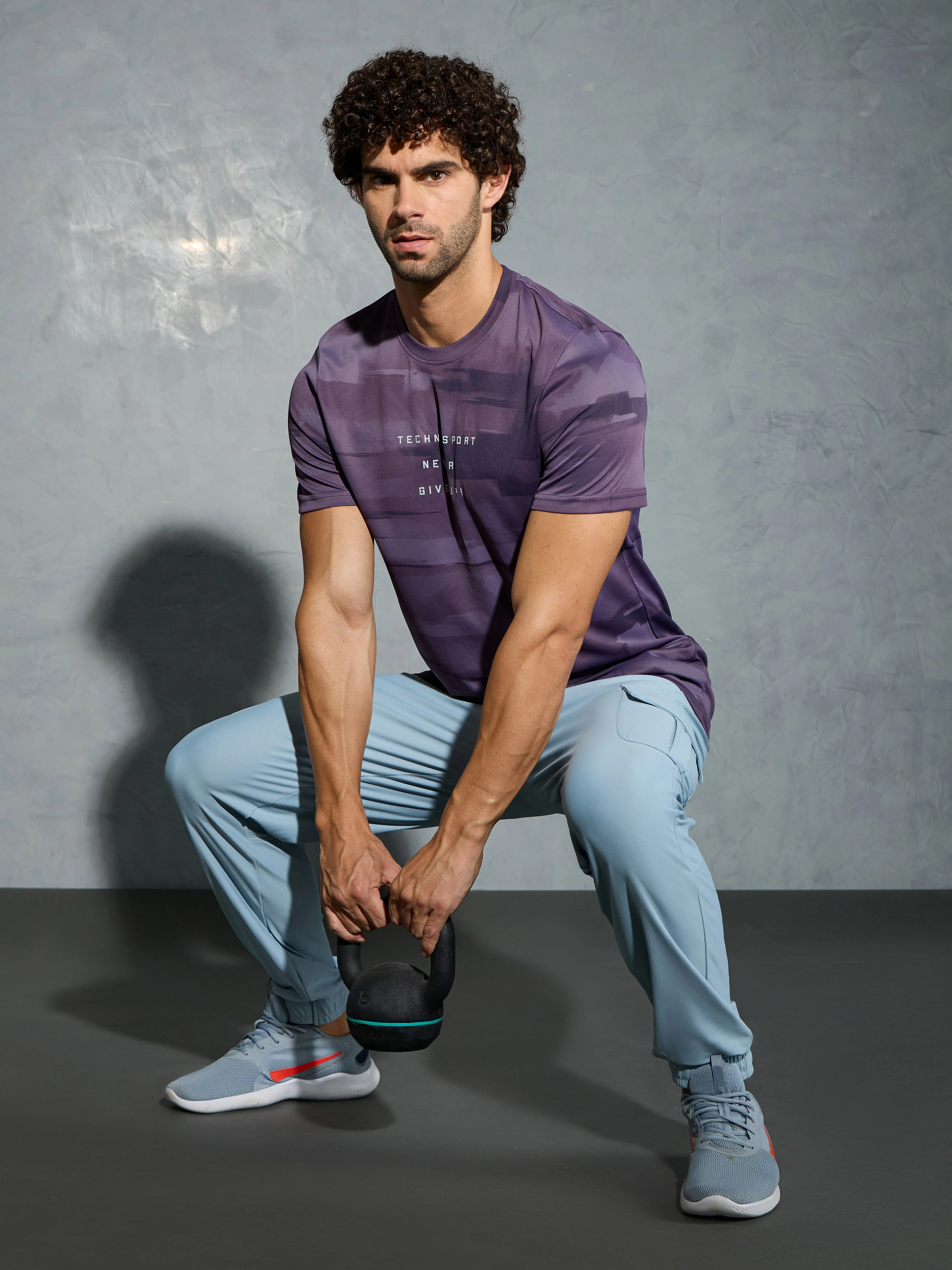 Men Printed Slim Fit Round Neck T-shirt with TECHNOCOOL+ - Image 2