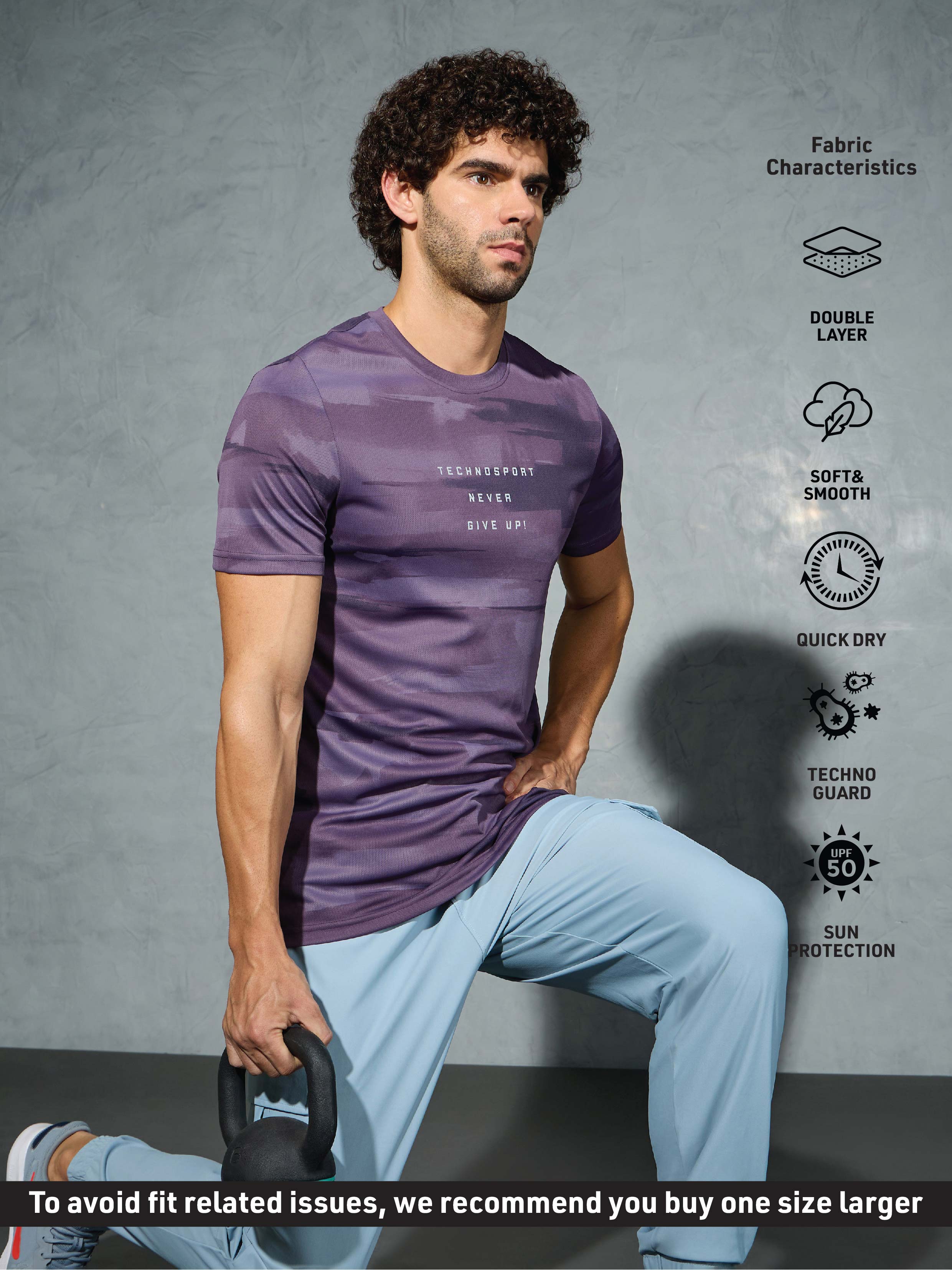 Men Printed Slim Fit Round Neck T-shirt with TECHNOCOOL+ - Image 5