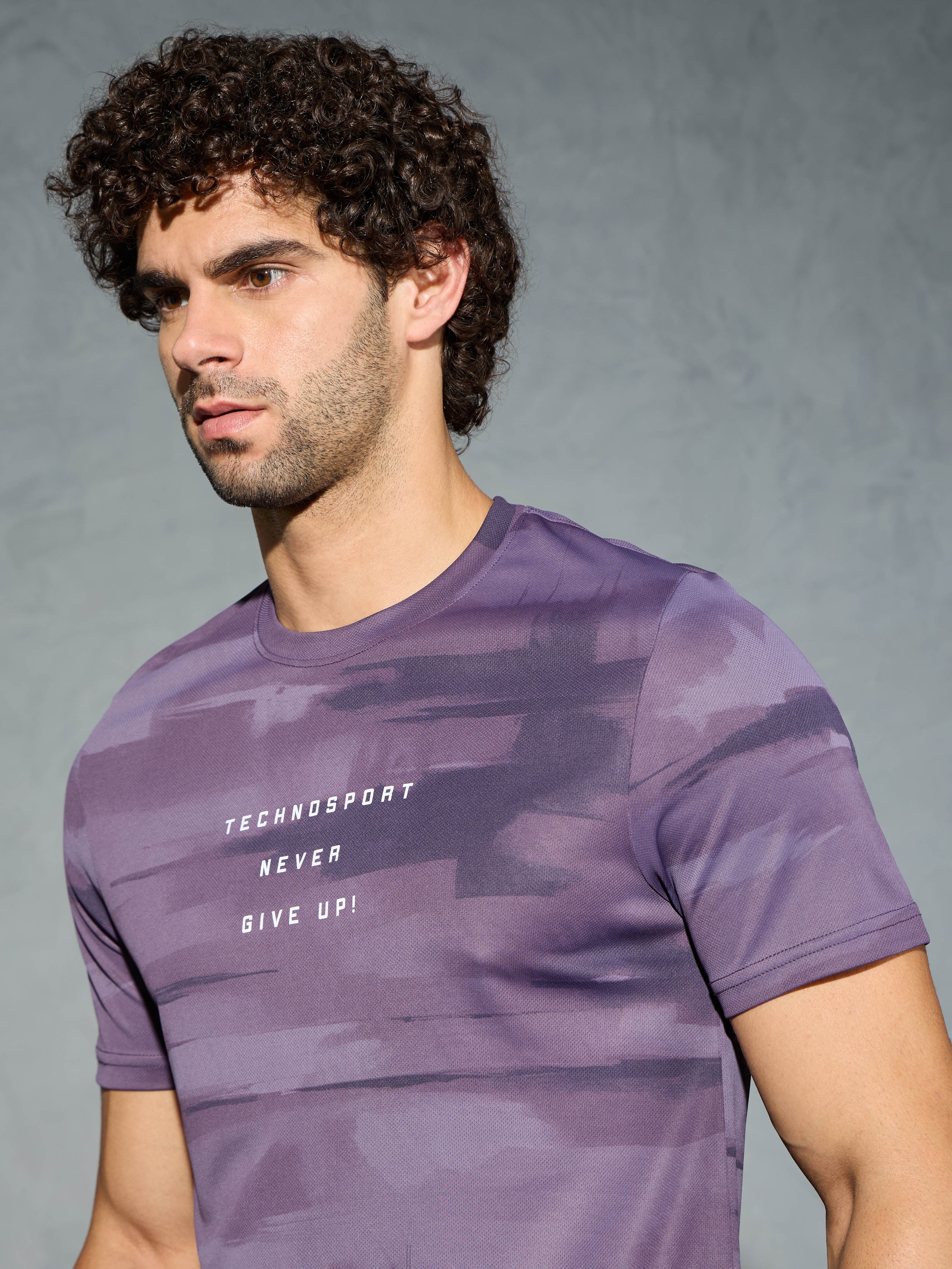 Men Printed Slim Fit Round Neck T-shirt with TECHNOCOOL+ - Image 6