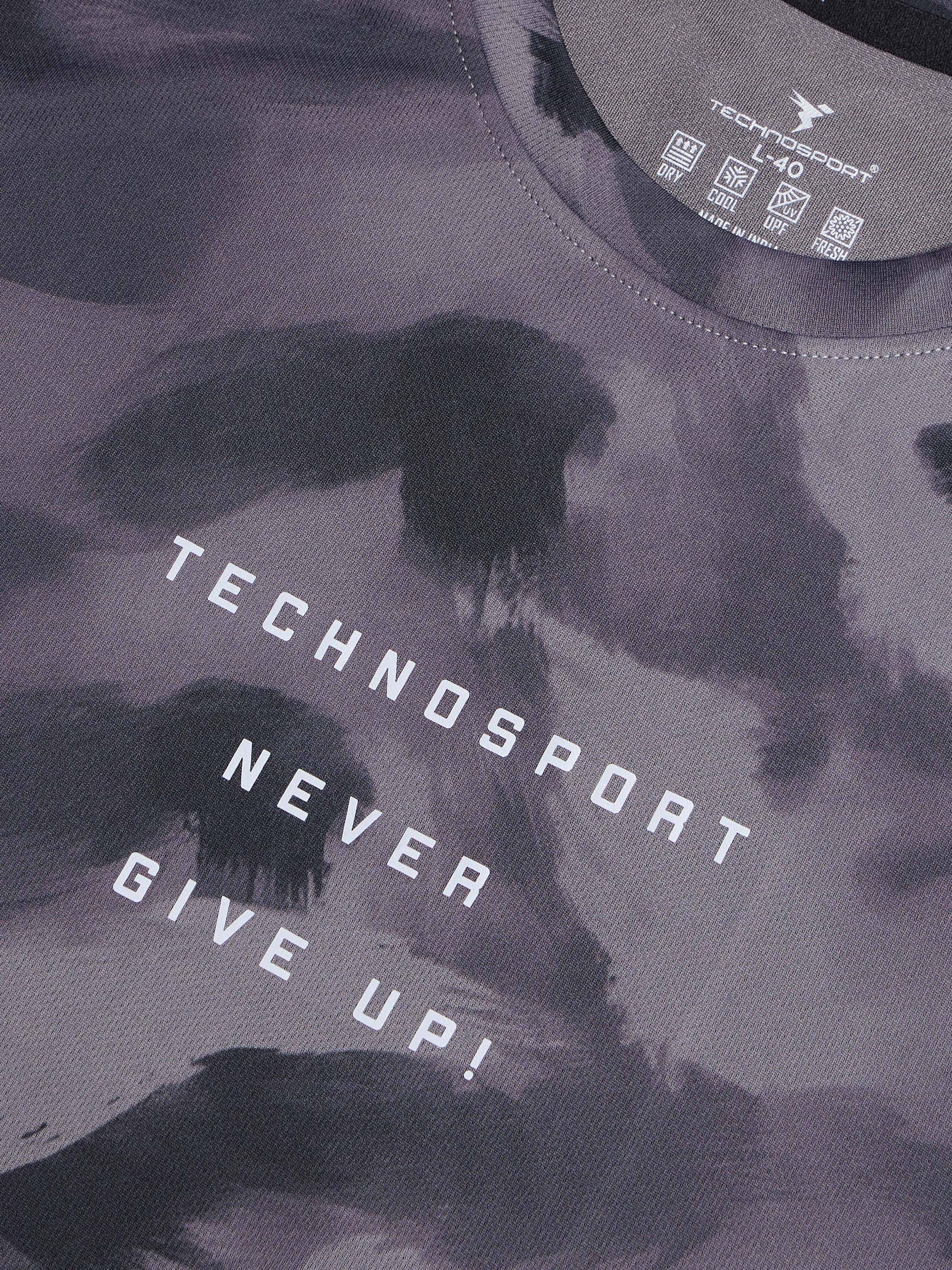 Men Printed Slim Fit Round Neck T-shirt with TECHNOCOOL+ - Image 8