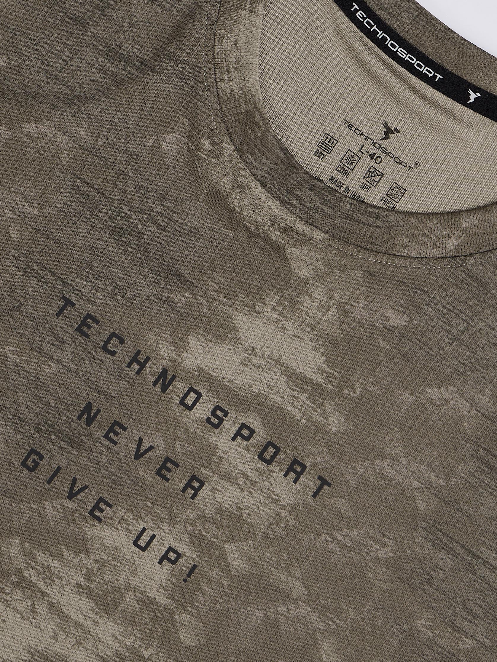 Men Printed Slim Fit Round Neck T-shirt with TECHNOCOOL+ - Image 8