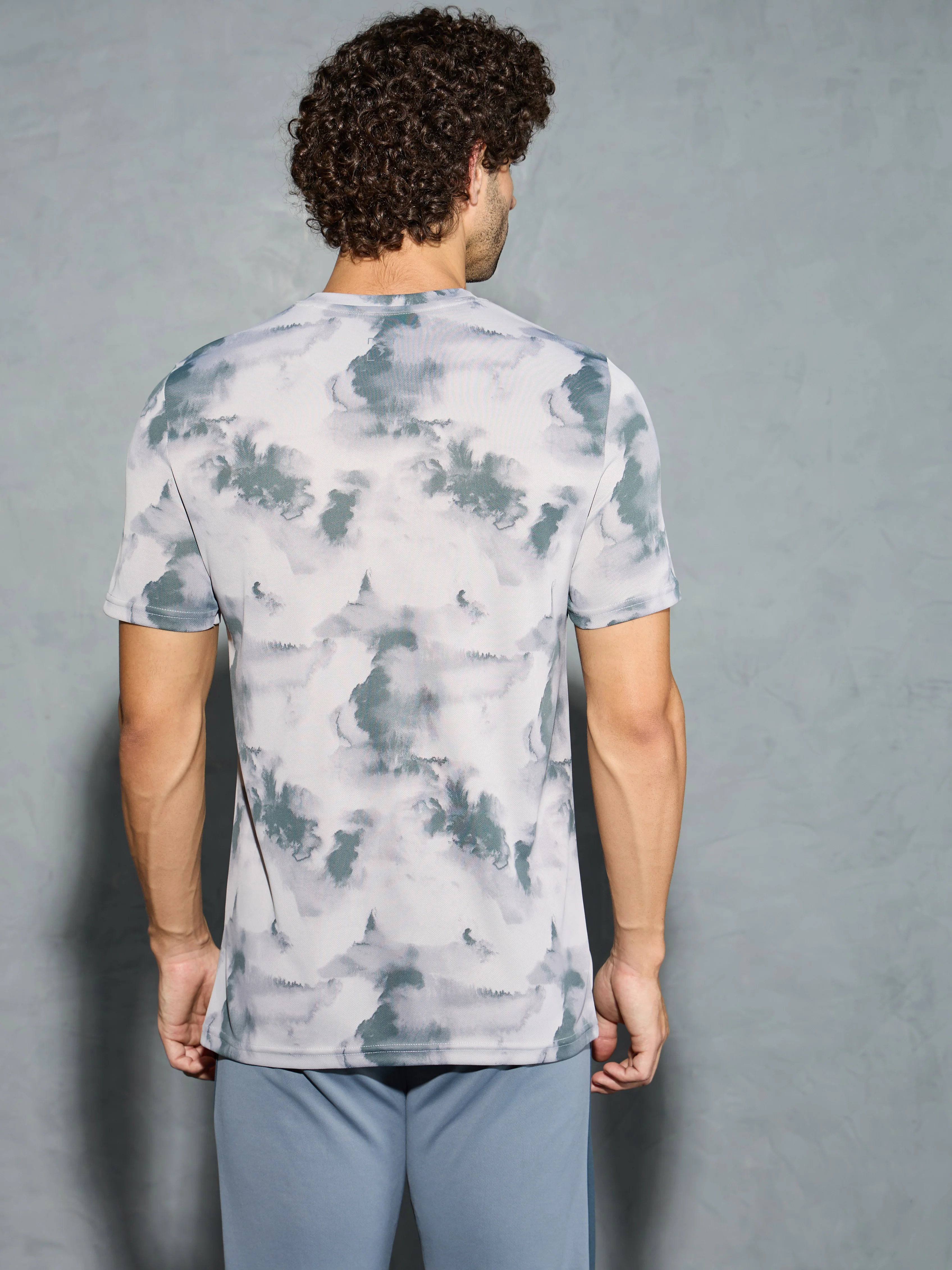 Men Printed Slim Fit Round Neck T-shirt with TECHNOCOOL+ - Image 2