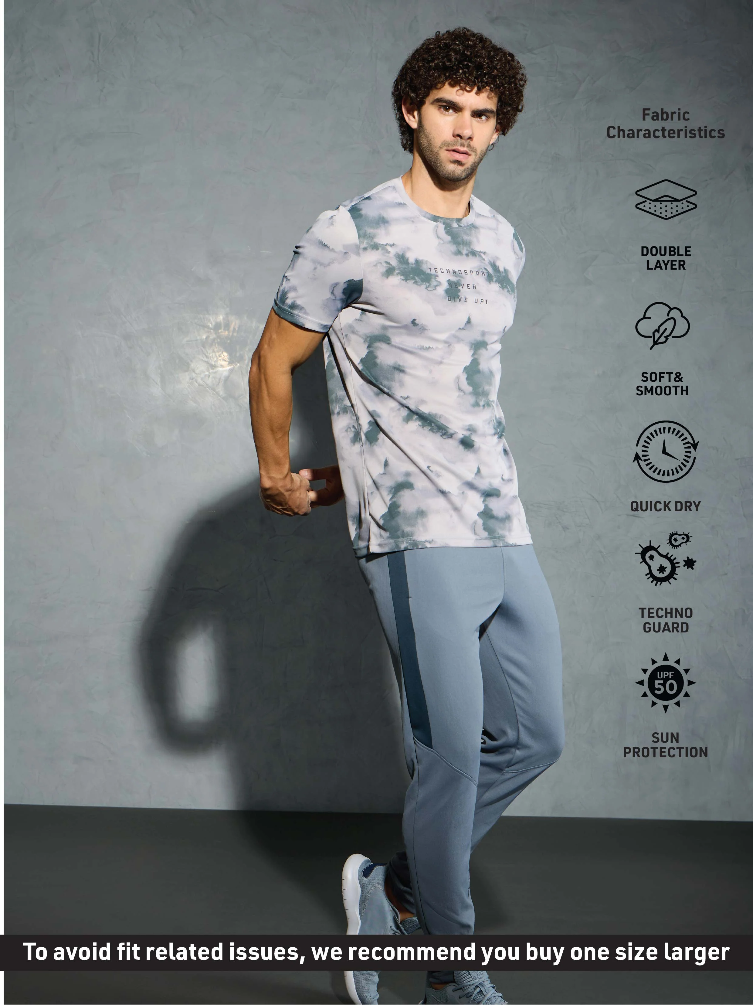 Men Printed Slim Fit Round Neck T-shirt with TECHNOCOOL+ - Image 4