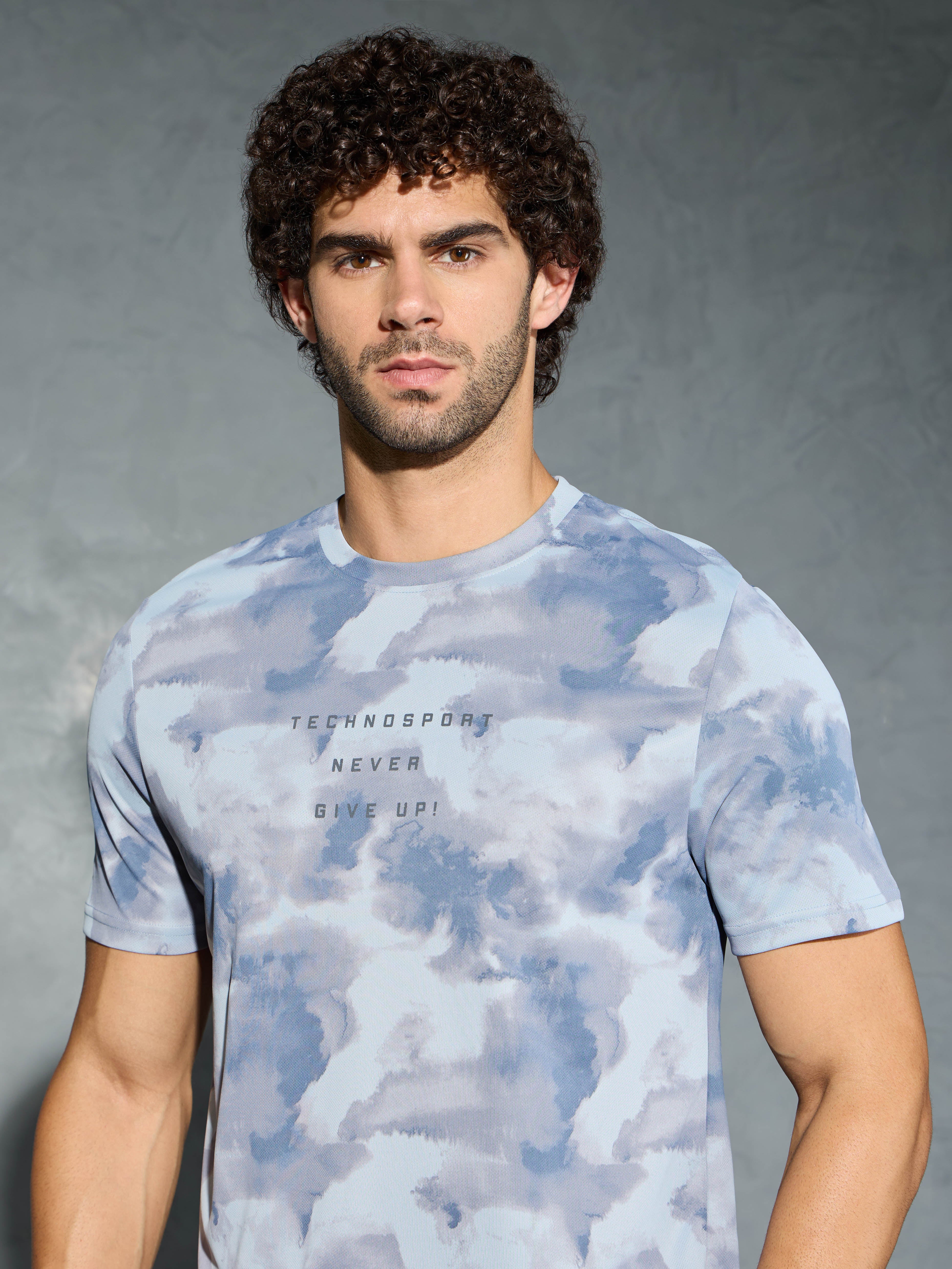 Men Printed Slim Fit Round Neck T-shirt with TECHNOCOOL+ - Image 6